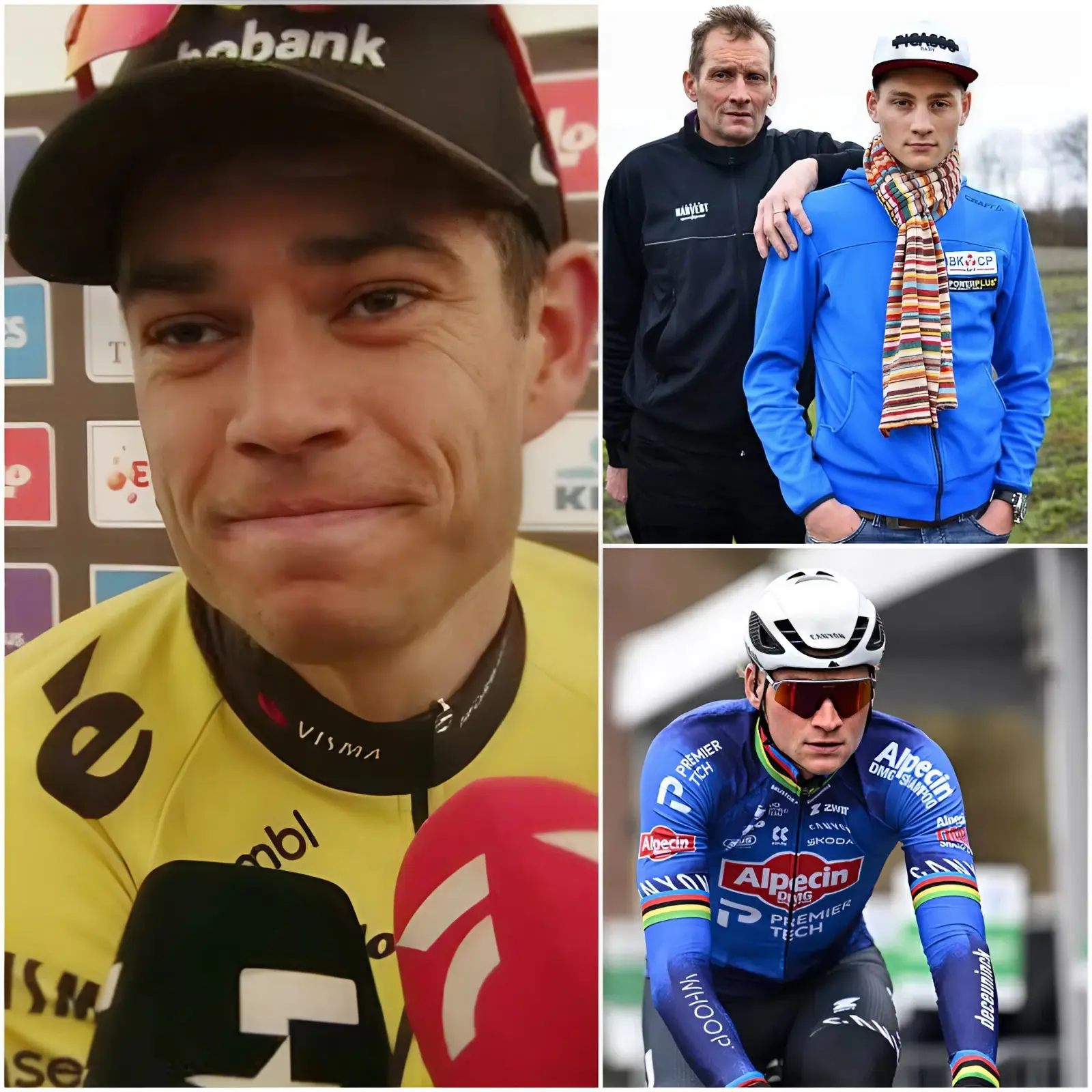 Cover Image for Slechts 30 minuten geleden betuigde Wout Van Aert, hoewel niet zijn teamgenoot, zijn oprechte medeleven aan Mathieu Van Der Poel na het vernemen van het vreselijke nieuws. De vader van Mathieu Van Der Poel bevestigde dit nieuws ook… Zie hieronder 👇
