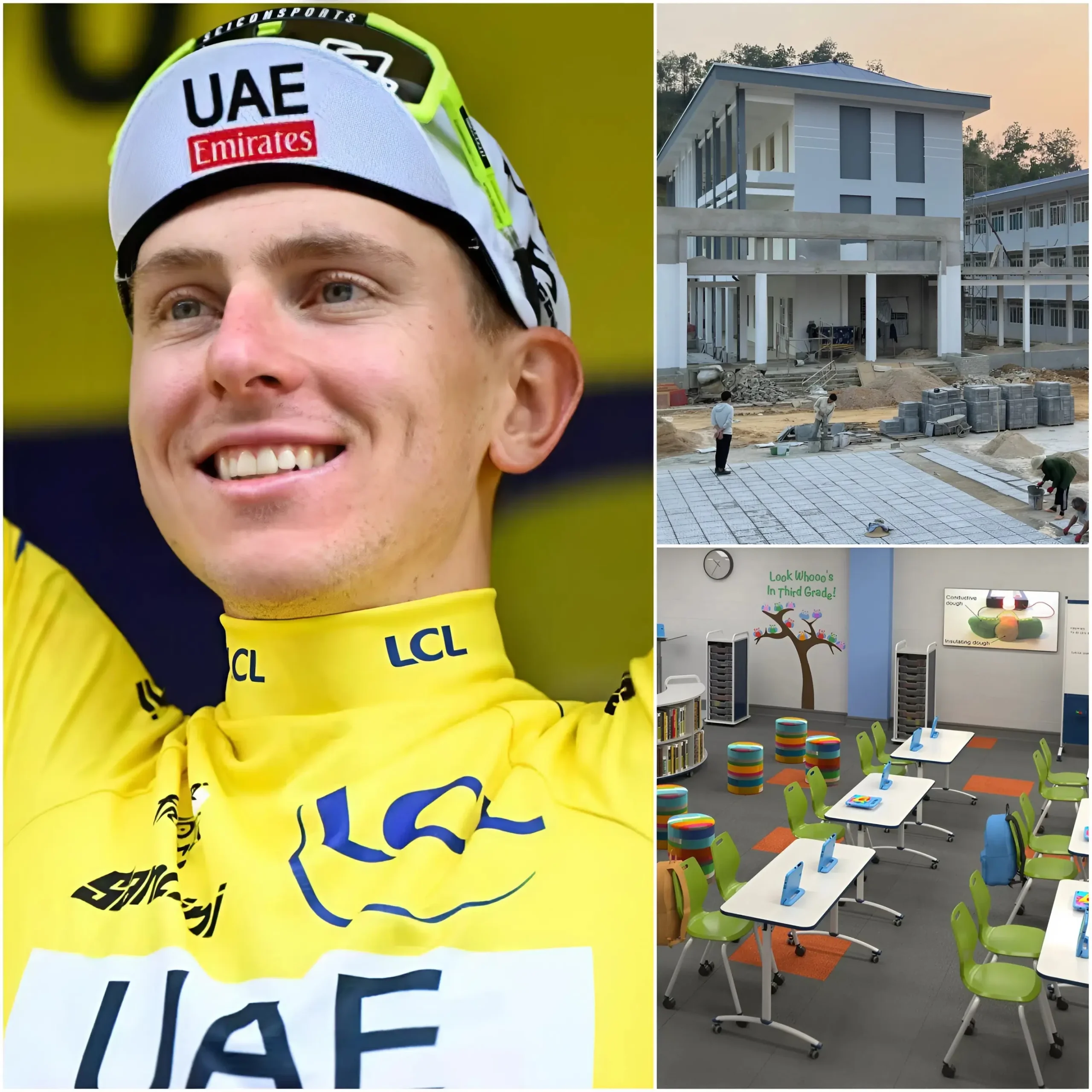 Cover Image for đBUONA NOTIZIA: Dopo aver vinto e pareggiato il record nel torneo, Tadej PogaÄar ha donato il premio (10 USD) per costruire 10 scuole in Africa, gesto che ha commosso i fan prima della Parigi-Roubaix.