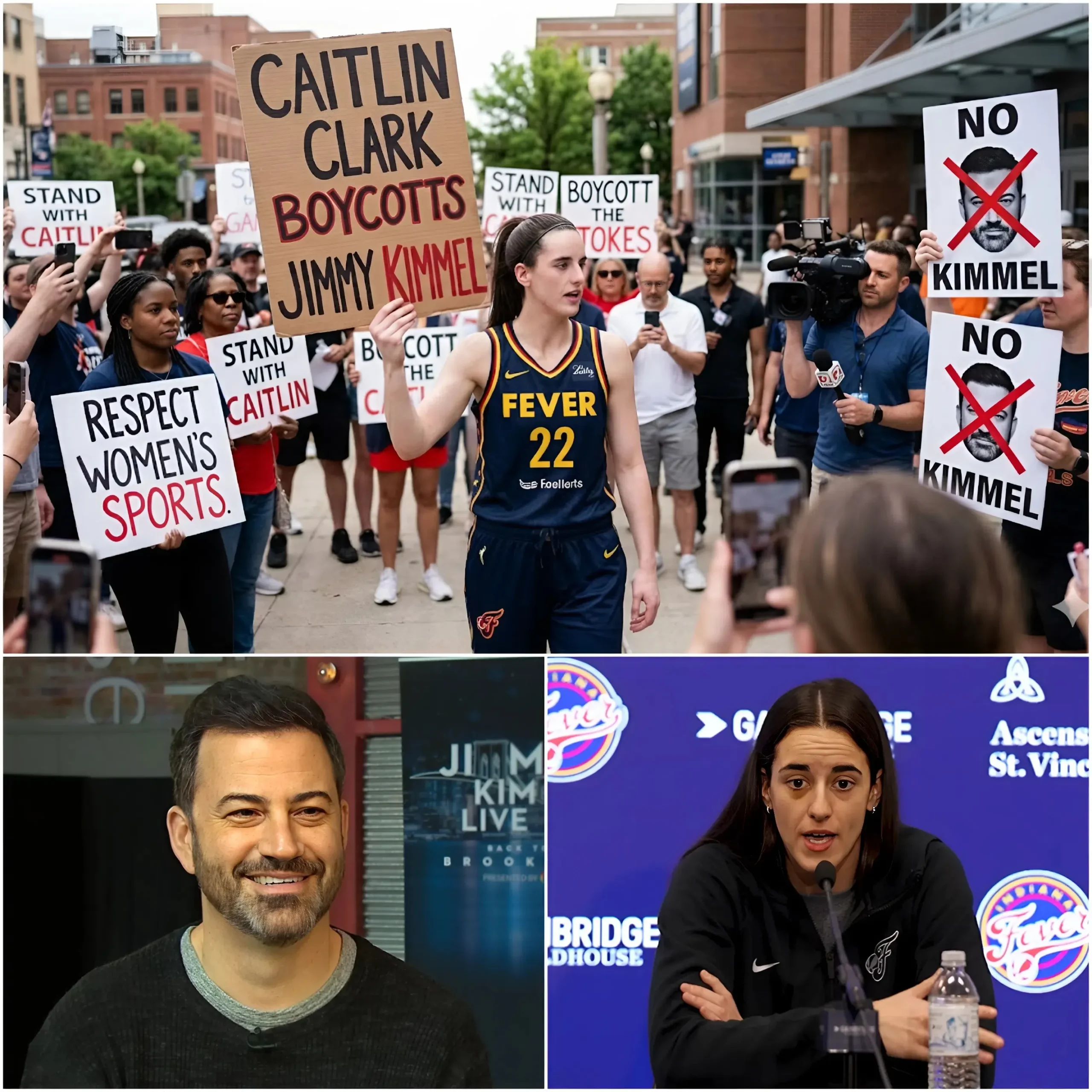 Cover Image for đš SHOCKING CONTROVERSY â Caitlin Clark ALLEGEDLY CALLS FOR A NATIONAL BOYCOTT OF Jimmy Kimmel, SPARKING A FIREFIGHT OVER MEDIA RESPONSIBILITY AND FREE SPEECH