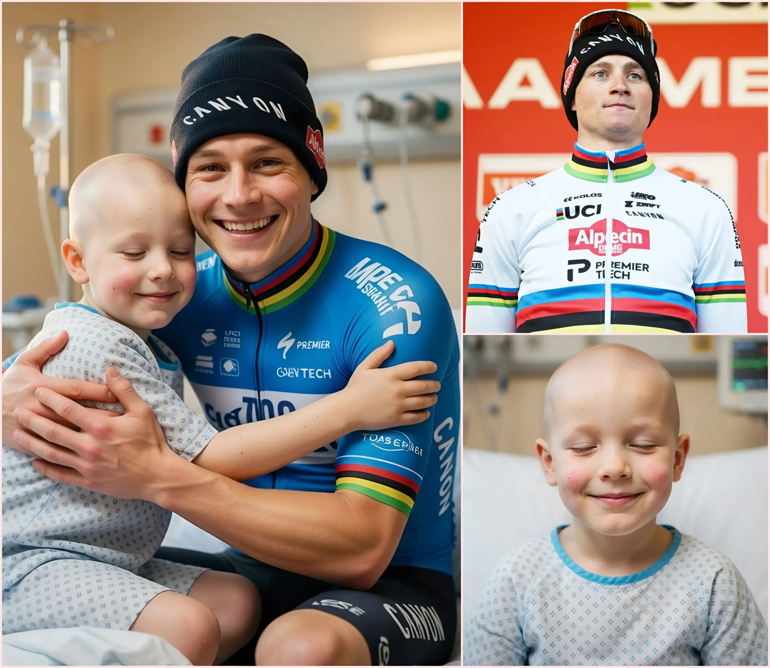 Cover Image for GOED NIEUWS 💖 Een 8-jarig jongetje dat vecht tegen een kwaadaardige hersentumor heeft zijn laatste wens geuit: zijn held, Mathieu van der Poel, bellen. Maar wat Mathieu van der Poel voor het jongetje deed, ging veel verder dan een simpel telefoontje — het was iets veel groters, iets dat het hele ziekenhuis en de familie van het jongetje volkomen versteld deed staan.