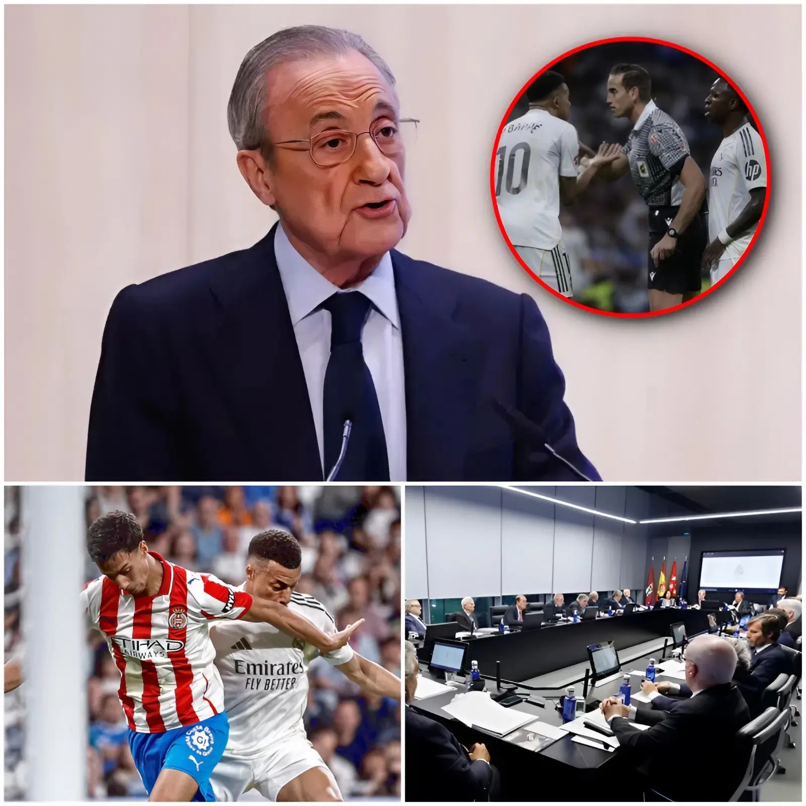 Cover Image for ÚLTIMA HORA: La gota que colmó el vaso. La justicia se ha ejecutado. El Real Madrid ha llevado su conflicto con la Real Federación Española de Fútbol (RFEF) hasta el límite: ha roto oficialmente las relaciones con la federación y acusa públicamente a los árbitros de “distorsionar” las competiciones nacionales, siendo el partido contra el Girona el ejemplo más claro de ello.