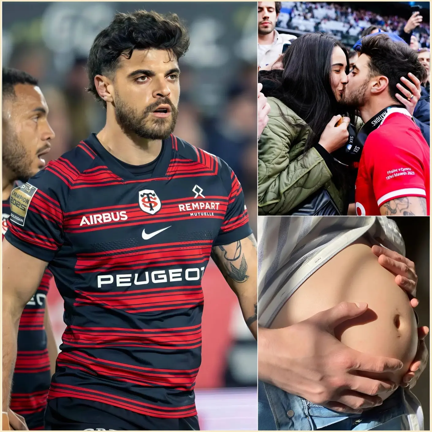 Cover Image for 🎉❤️ FÉLICITATIONS : La star du rugby Romain Ntamack a surpris les fans du monde entier lorsque lui et sa partenaire Mary Fowler ont partagé l’heureuse nouvelle qu’ils attendent leur premier enfant, marquant un nouveau chapitre magnifique dans leur relation, qui s’est épanouie au cours des dernières années et a conquis le cœur des fans du monde entier.