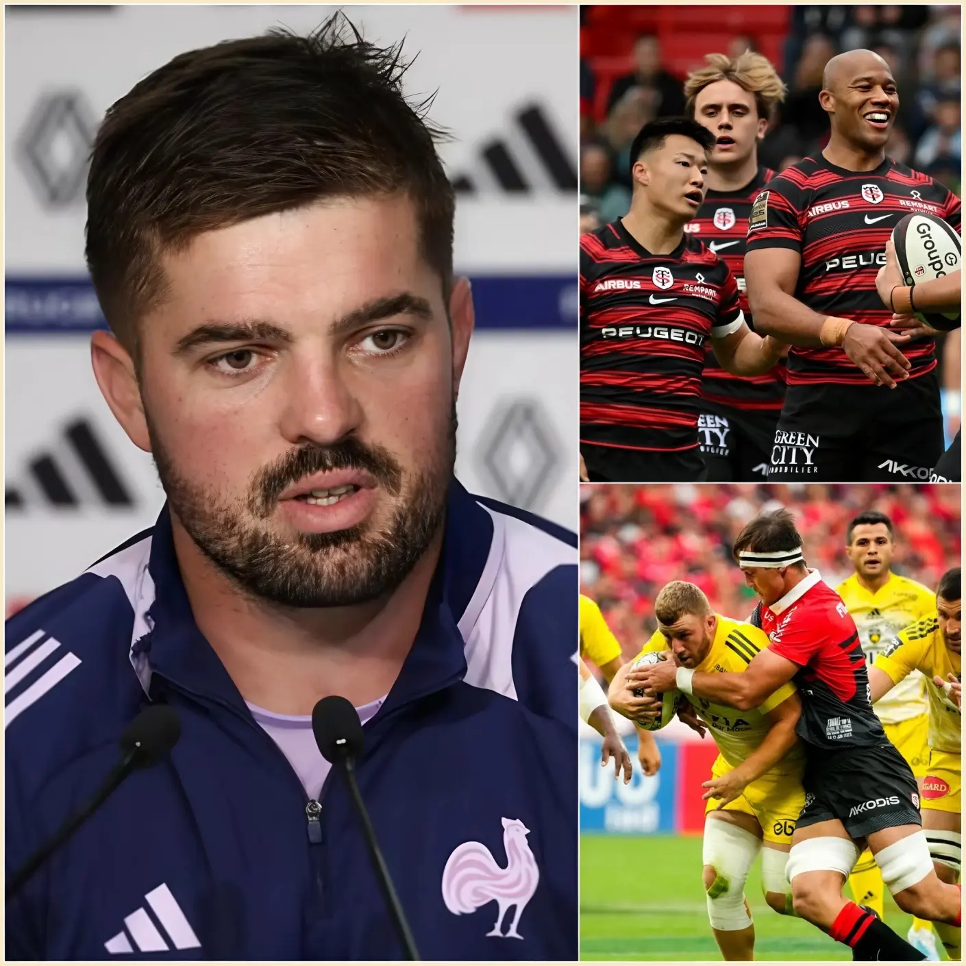 Cover Image for 🔴 « Ce n’est plus du rugby équitable ! » Les tensions ont explosé en Top 14 lorsque le match entre le Stade Toulousain et La Rochelle a pris des proportions démesurées, Toulouse étant accusé de « protection » excessive.