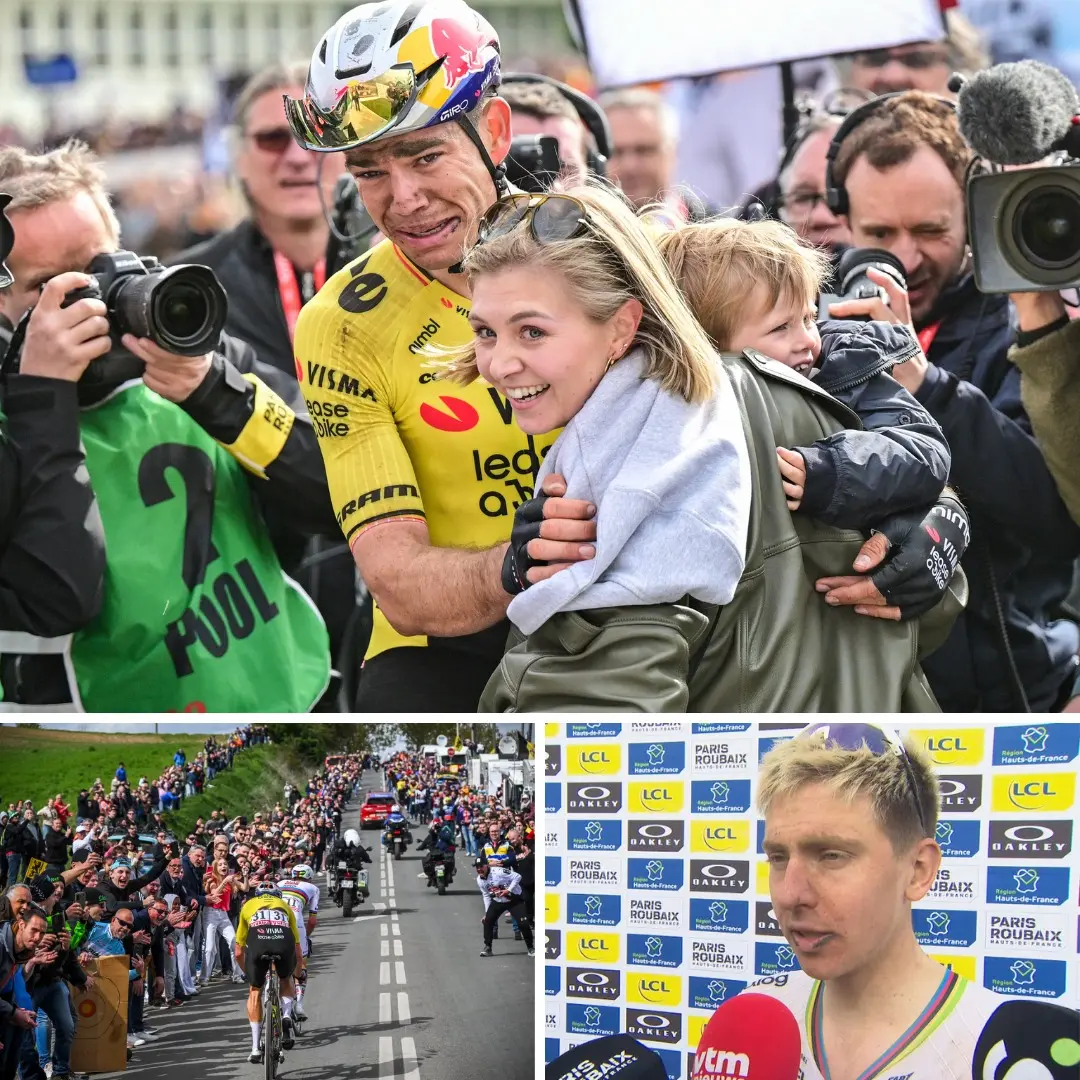 Cover Image for 🚨Emotionele Wout van Aert pakt langverwachte kassei in Parijs-Roubaix na sprint tegen fenomeen Tadej Pogacar👇👇👇