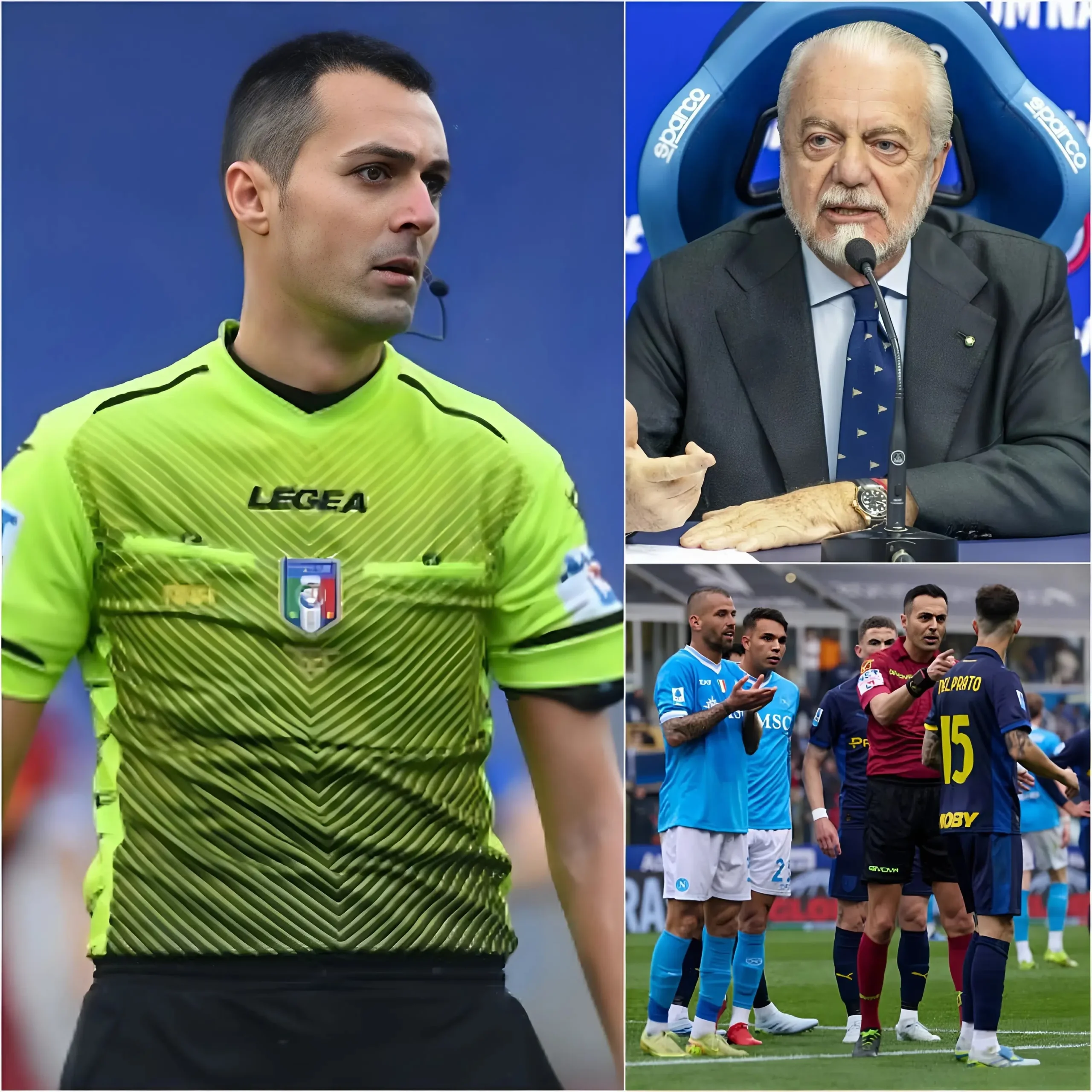 Cover Image for “MI DISPIACE DAVVERO MOLTO!” — SCANDALO ARBITRALE IN SERIE A: DI BELLO CHIEDE SCUSA, MA IL NAPOLI PASSA ALLE MANIERE FORTI!