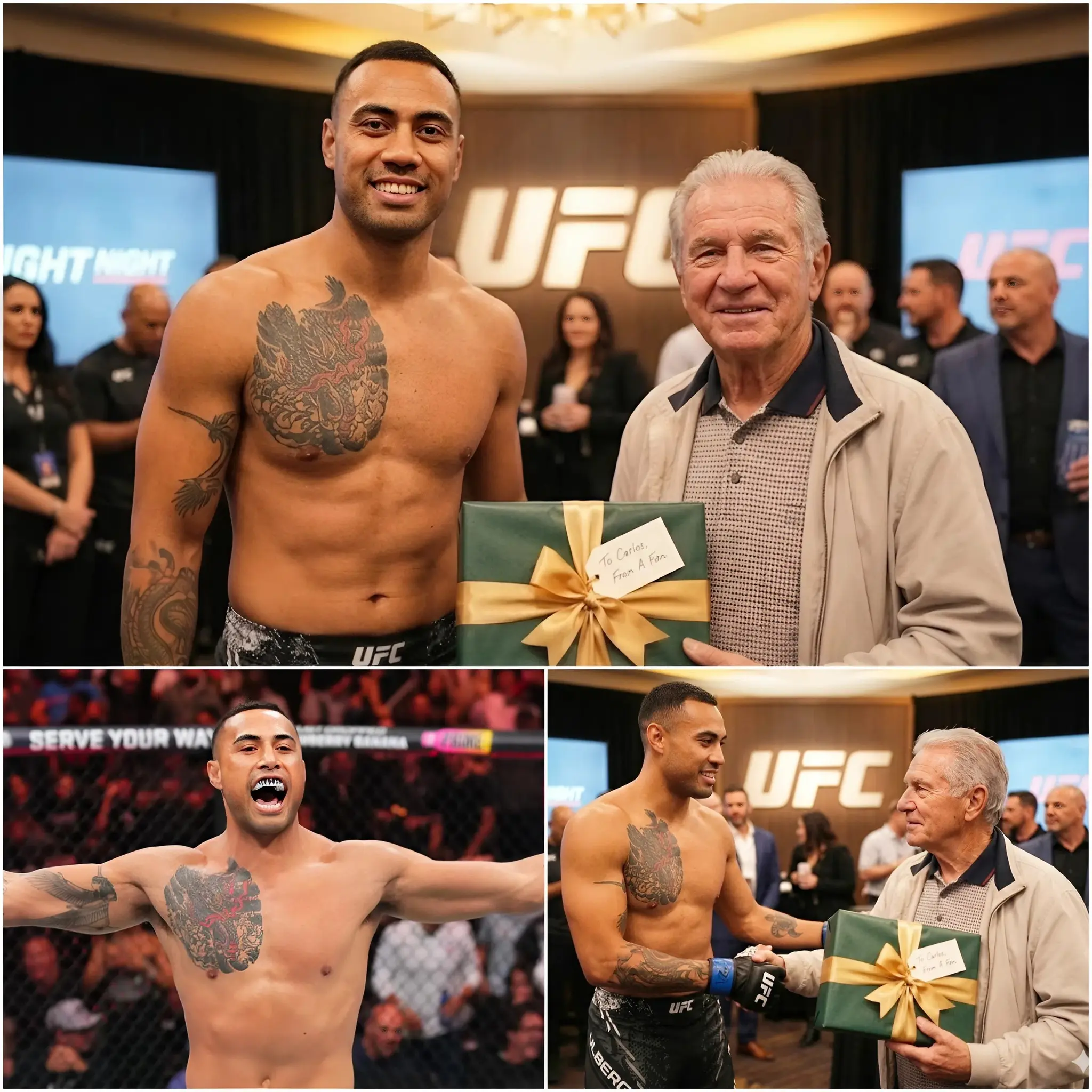 Cover Image for Cuando Carlos Ulberg salió del área de competición en UFC 327, un hombre de mediana edad, que llevaba una bolsa de regalo y un juego de palos de golf usados, intentó abrirse paso entre la multitud de aficionados para acercarse a él. El personal de seguridad intervino de inmediato, pero Ulberg levantó la mano y dijo: «Déjenlo pasar».