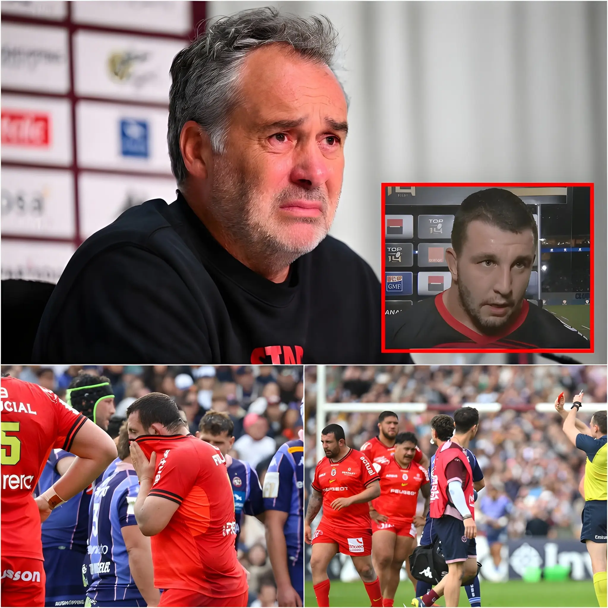 Cover Image for NOUVELLE CHOC : L’entraîneur Ugo Mola vient de révéler la raison déchirante pour laquelle les joueurs du Stade Toulousain ne peuvent pas performer à 100 %, notamment Dorian Aldegheri, après sa suspension de trois matchs suite à son carton rouge lors du quart de finale de la Coupe des Champions contre l’UBB, décision qui a récemment suscité la controverse