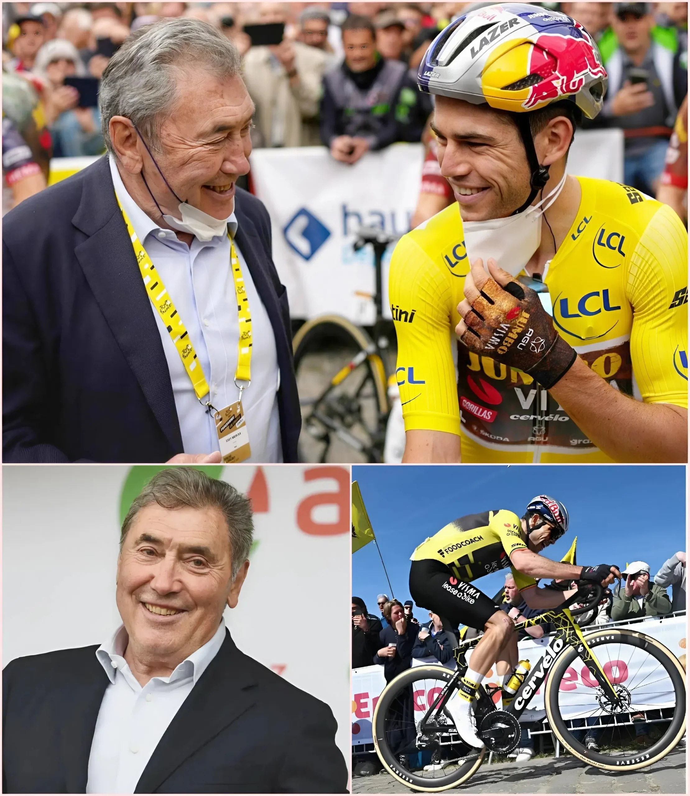 Cover Image for 30 MINUTEN GELEDEN 🚴 “Hij is niet alleen nummer 1… hij herschrijft de geschiedenis van het wielrennen op een manier die zelfs ik niet had verwacht.” Eddy Merckx stuurde zojuist een emotionele boodschap naar Wout van Aert, vlak na zijn overwinning in Parijs-Roubaix 2026.