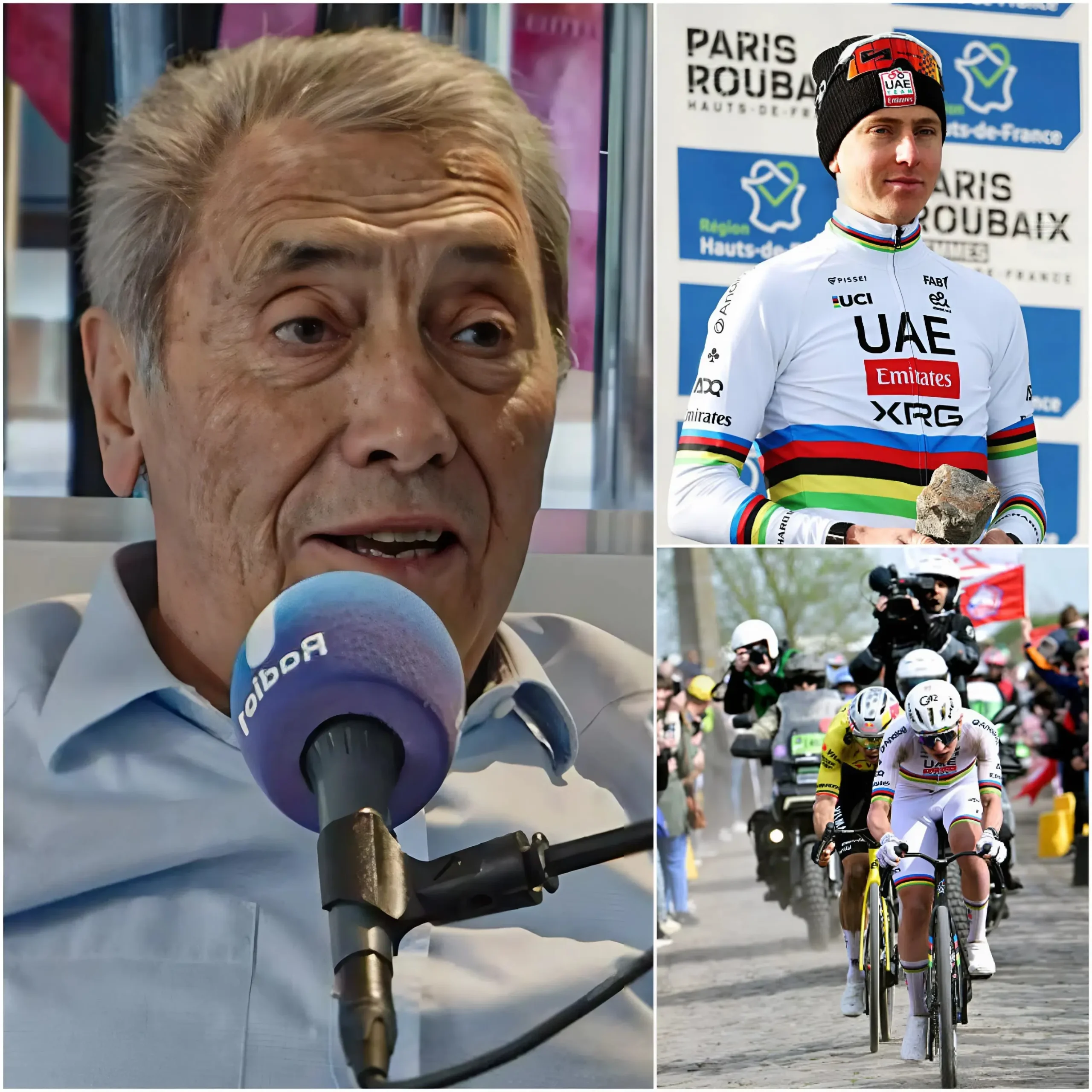 Cover Image for Merckx elogia Pogačar dopo la Paris-Roubaix 2026: tre forature, grande rimonta e cuore da campione; Van Aert commuove tutti con un messaggio di 15 parole