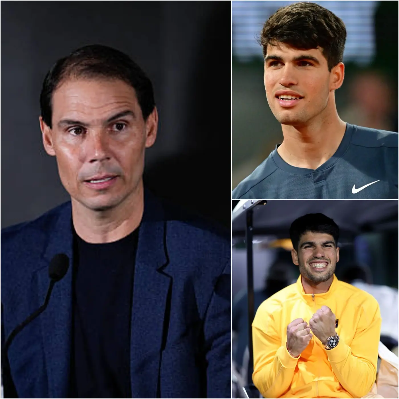 Cover Image for 🇪🇸 🎾💔 “You may not win — but you are still the champion of Spain.” 💬❤️ — Just days after withdrawing from the Barcelona Open, Carlos Alcaraz received a touching message from legend Rafael Nadal