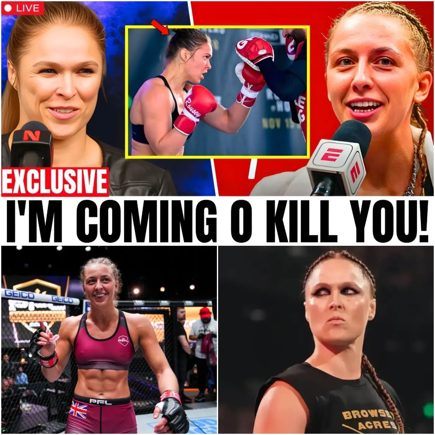 Cover Image for “I WILL COME AND KNOCK YOU OUT” 🔴 5 MINUTES AGO: RONDA ROUSEY STUNS DAKOTA DITCHEVA WITH A DRAMATIC RESPONSE