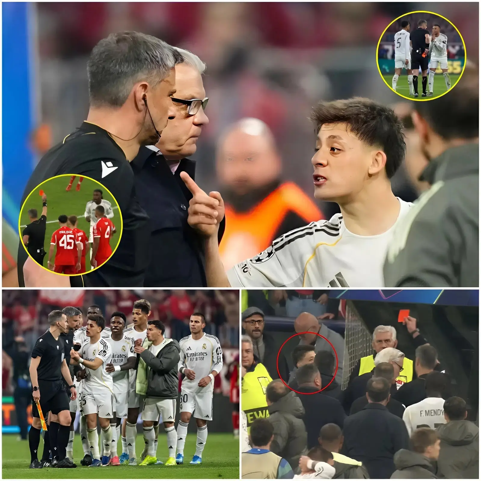 Cover Image for “¡Incluso si hubiésemos marcado 10 goles más, no habría tenido ningún sentido si la victoria fuera entregada al Bayern de Múnich en bandeja de oro!” — Arda Güler criticó abiertamente la decisión injusta de Slavko Vinčić, que provocó dos tarjetas rojas para él y Eduardo Camavinga, lo que provocó la dura derrota del Real Madrid. Pero eso no es todo: