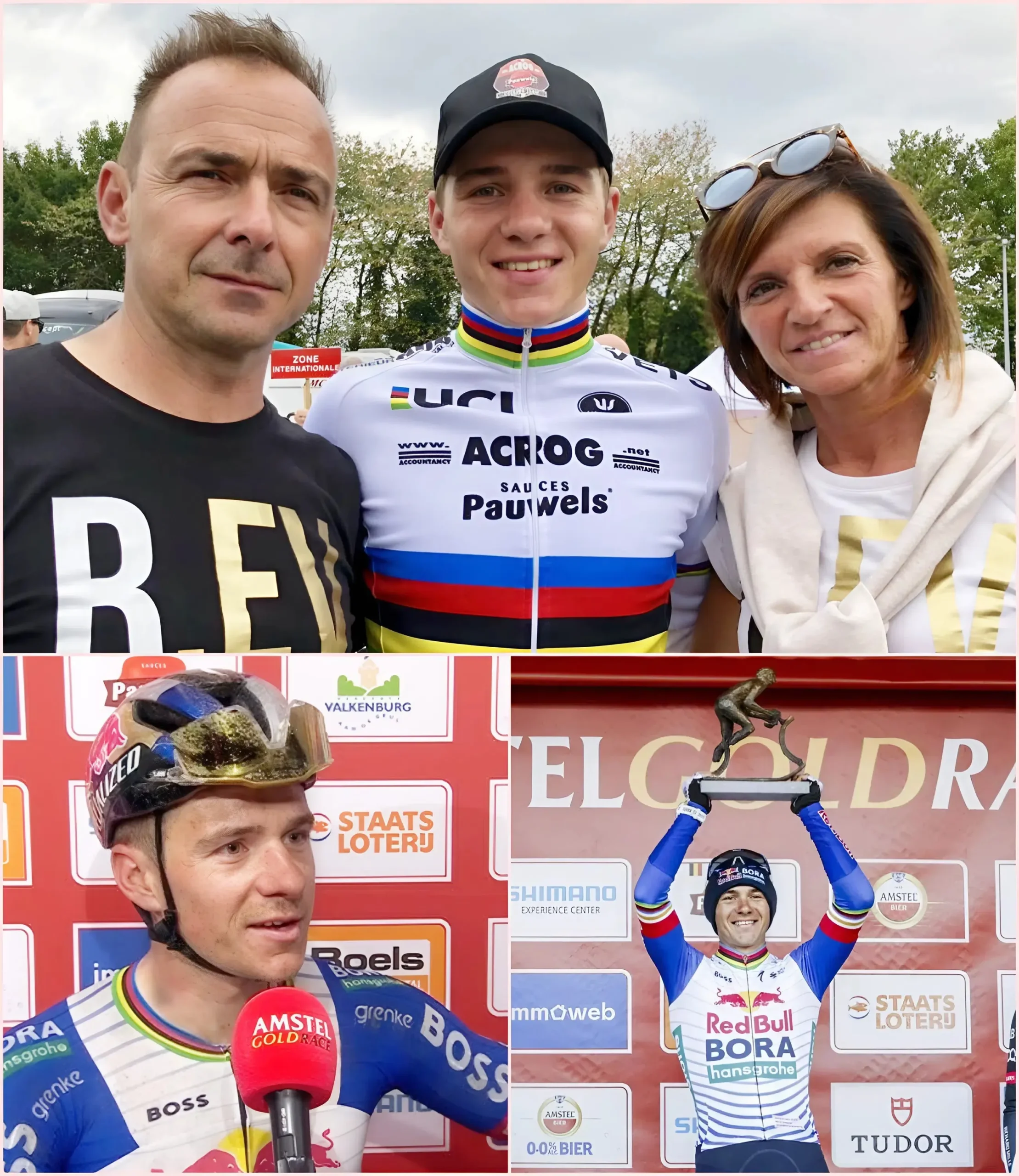 Cover Image for 😍😍 ONTROEREND: Remco Evenepoel doneerde de helft van zijn prijzengeld van de Amstel Gold Race 2026 om de droom van zijn ouders te vervullen. “Toen ik klein was, heeft mijn moeder honger geleden zodat ik kon trainen..