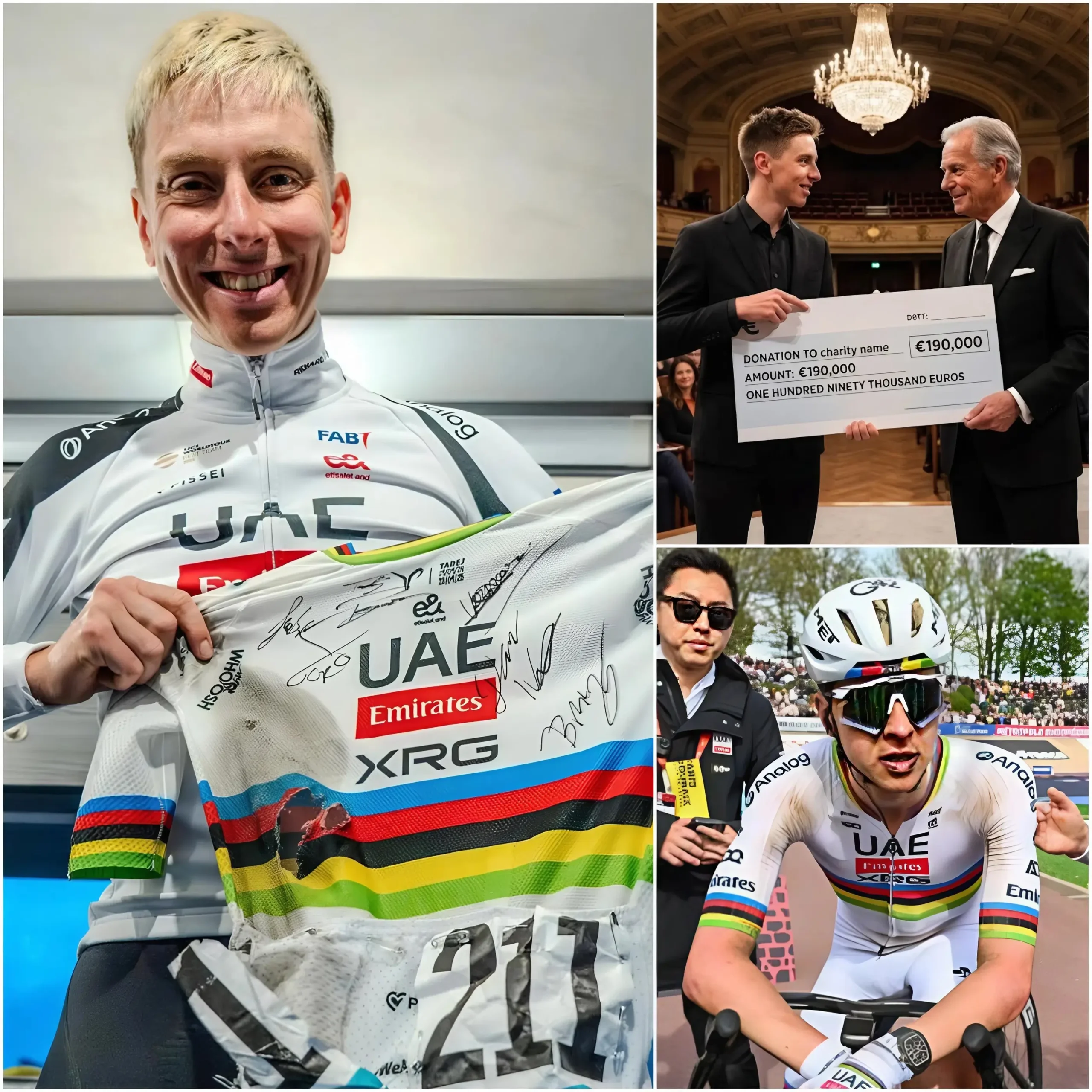 Cover Image for 🚨💖Pogačar trasforma la caduta alla Milano–Sanremo 2026 in oltre 190.000€ per i bambini malati