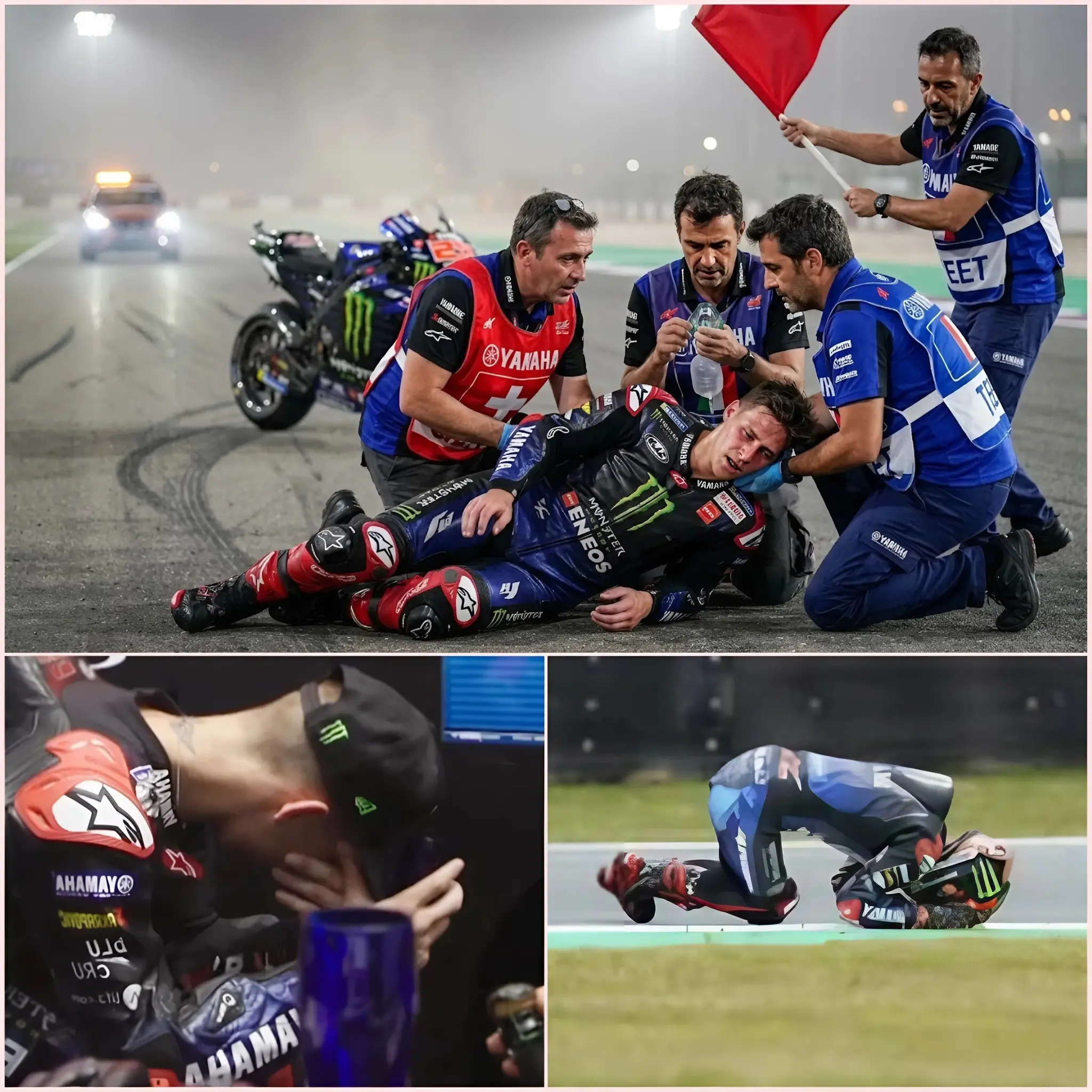 Cover Image for 🚨 IL Y A 15 MINUTES : La panique s’est emparée du centre d’entraînement Yamaha lorsque Fabio Quartararo s’est soudainement effondré pendant une séance d’essais, choquant les pilotes et le personnel médical.