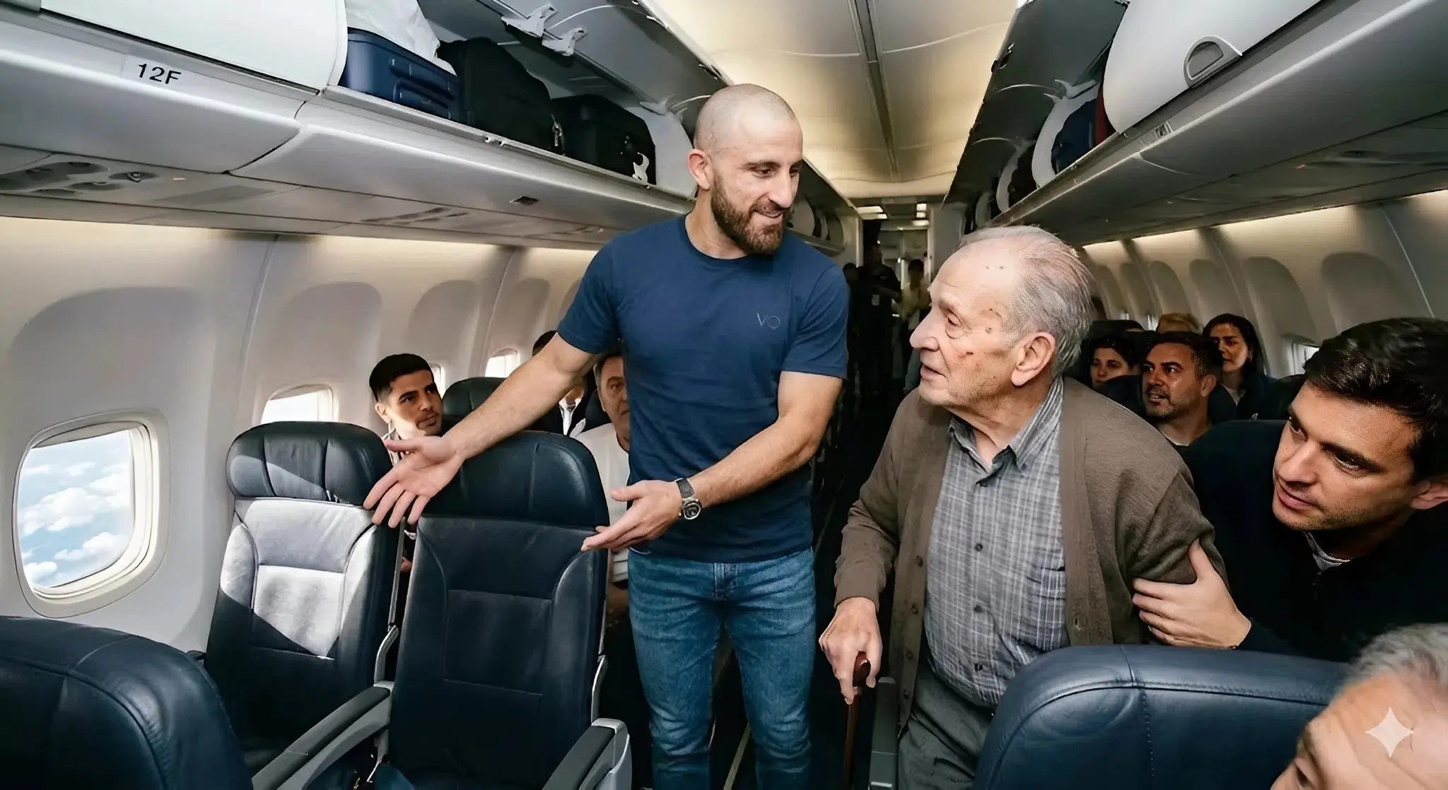 Cover Image for BREAKING NEWS: The sports world was left stunned after reports revealed that Alexander Volkanovski surprised passengers on a commercial flight with an extraordinary act of generosity, quietly giving up his first-class seat to an elderly veteran just before takeoff.
