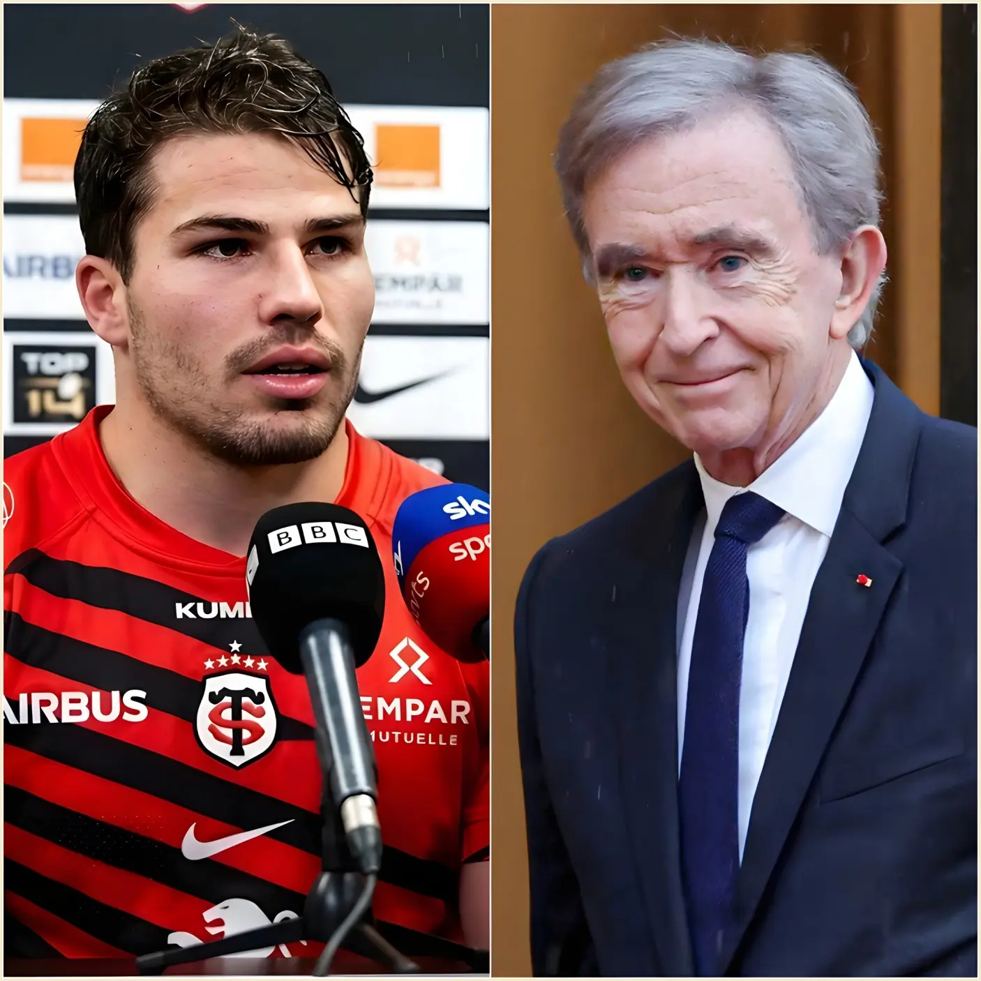 Cover Image for 🚨 IL Y A 10 MINUTES : Le milliardaire français Bernard Arnault a annoncé officiellement qu’il prendrait en charge tous les frais d’entraînement, d’équipement et autres dépenses du joueur de rugby toulousain Antoine Dupont, suite à son admirable performance lors du Top 14.