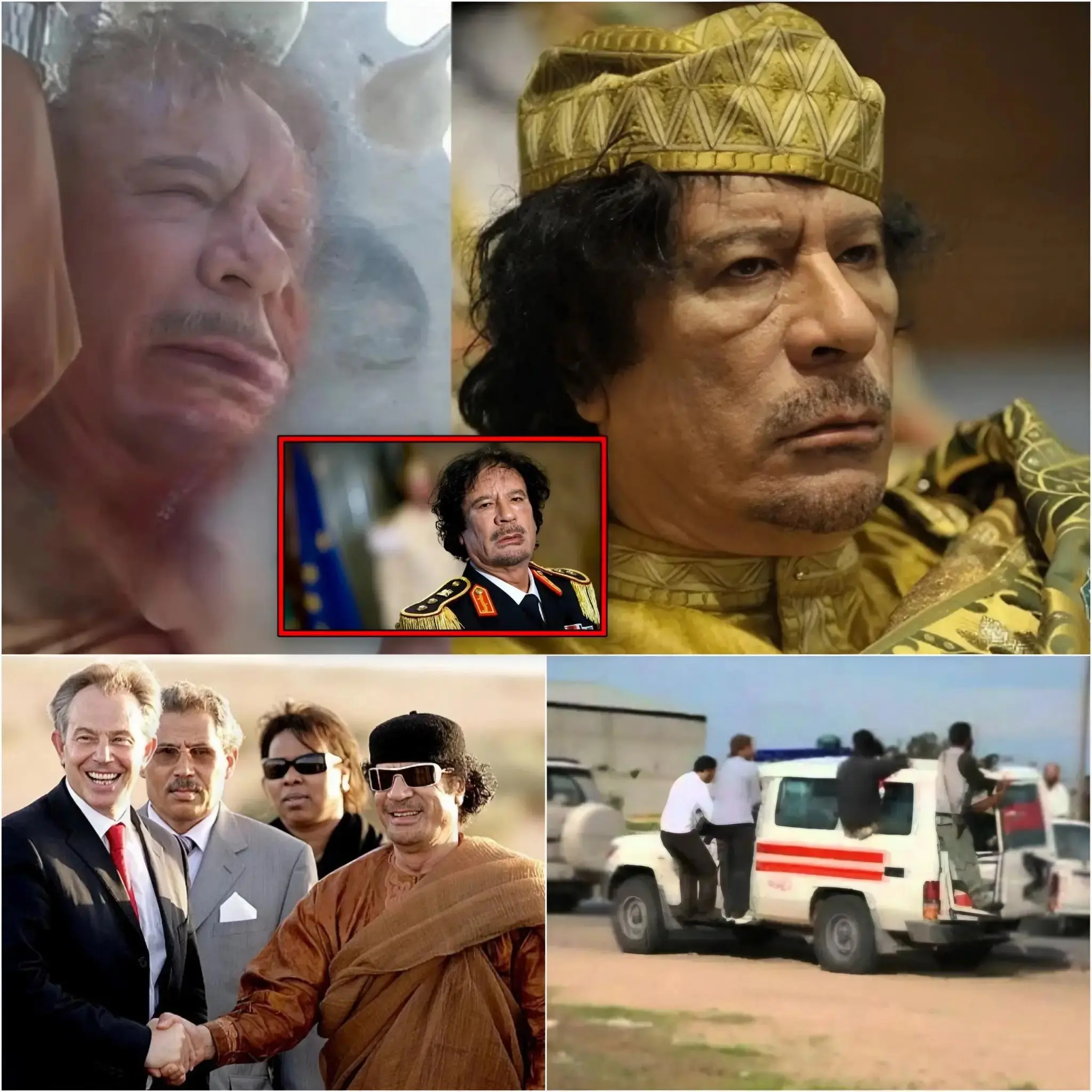 Cover Image for 🚨😱DE GRUWELIJKSTE EXECUTIE TER WERELD van de Libische dictator: De huiveringwekkende laatste uren van kolonel Gaddafi en zijn zoon: lijken OPENLIJK TENTOONGESTELD (WAARSCHUWING: SCHOKKENDE BESCHRIJVING VAN DE EXECUTIE).👇