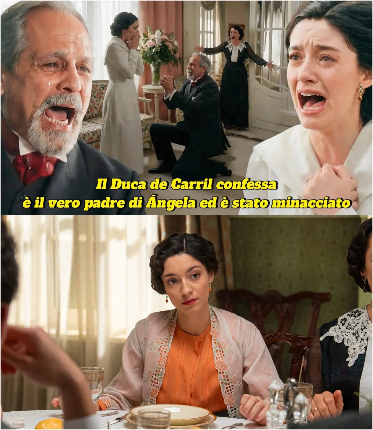 Cover Image for 🛑 NON È POSSIBILE! Un segreto sepolto per decenni riemerge tra le mura de La Promessa e nulla sarà più lo stesso. 💔 Il Duca de Carril, stanco di vivere in una menzogna costruita a tavolino, ha finalmente confessato: Ángela è la sua vera figlia!