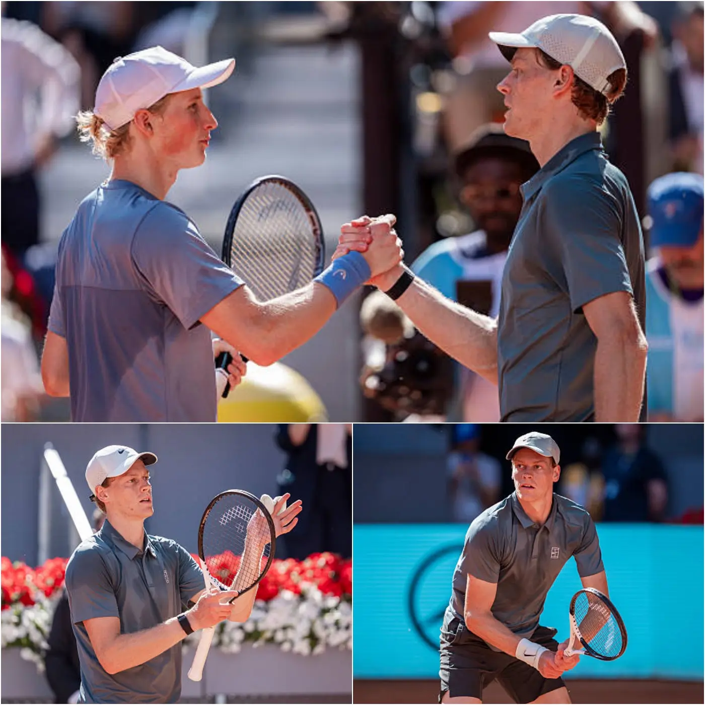 Cover Image for 🎾💥 After defeating Elmer Møller at the Madrid Open, Jannik Sinner stunned the entire stadium by skipping the interview area and going straight to his opponent, who was slumped dejectedly on the bench.