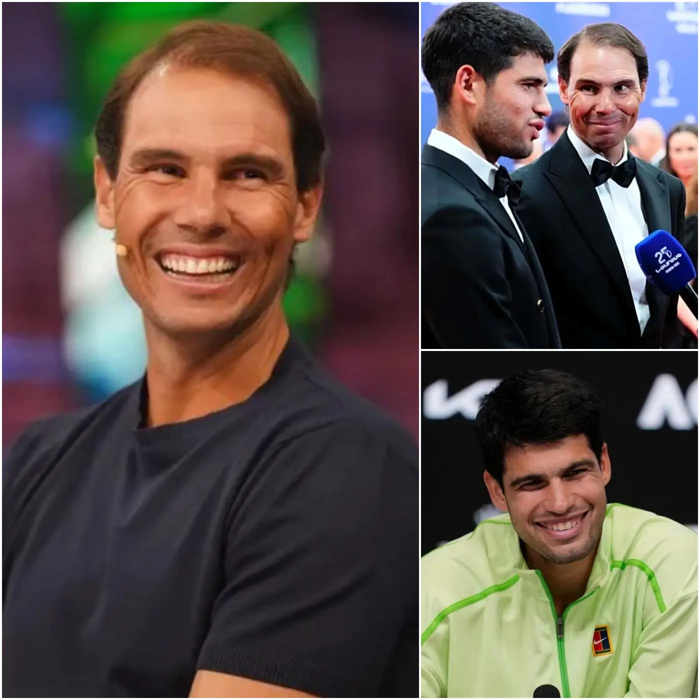 Cover Image for 💔 “Mantente fuerte, Carlos… Creo que pronto lo superarás.” – Y entonces, en el momento en que todo parecía desmoronarse para Carlos Alcaraz, la imagen de Rafael Nadal a su lado, en silencio, conmovió a millones…