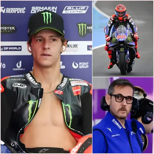 Cover Image for 🔥« FINIS-LE… JE SUIS VRAIMENT ÉPUISÉ ! » Fabio Quartararo ne cachait pas sa frustration après le Grand Prix d’Espagne cauchemardesque. Le pilote français a peiné à maîtriser le nouveau moteur V4 de Yamaha, censé le ramener au sommet, mais qui, en réalité, s’est transformé en véritable cauchemar.