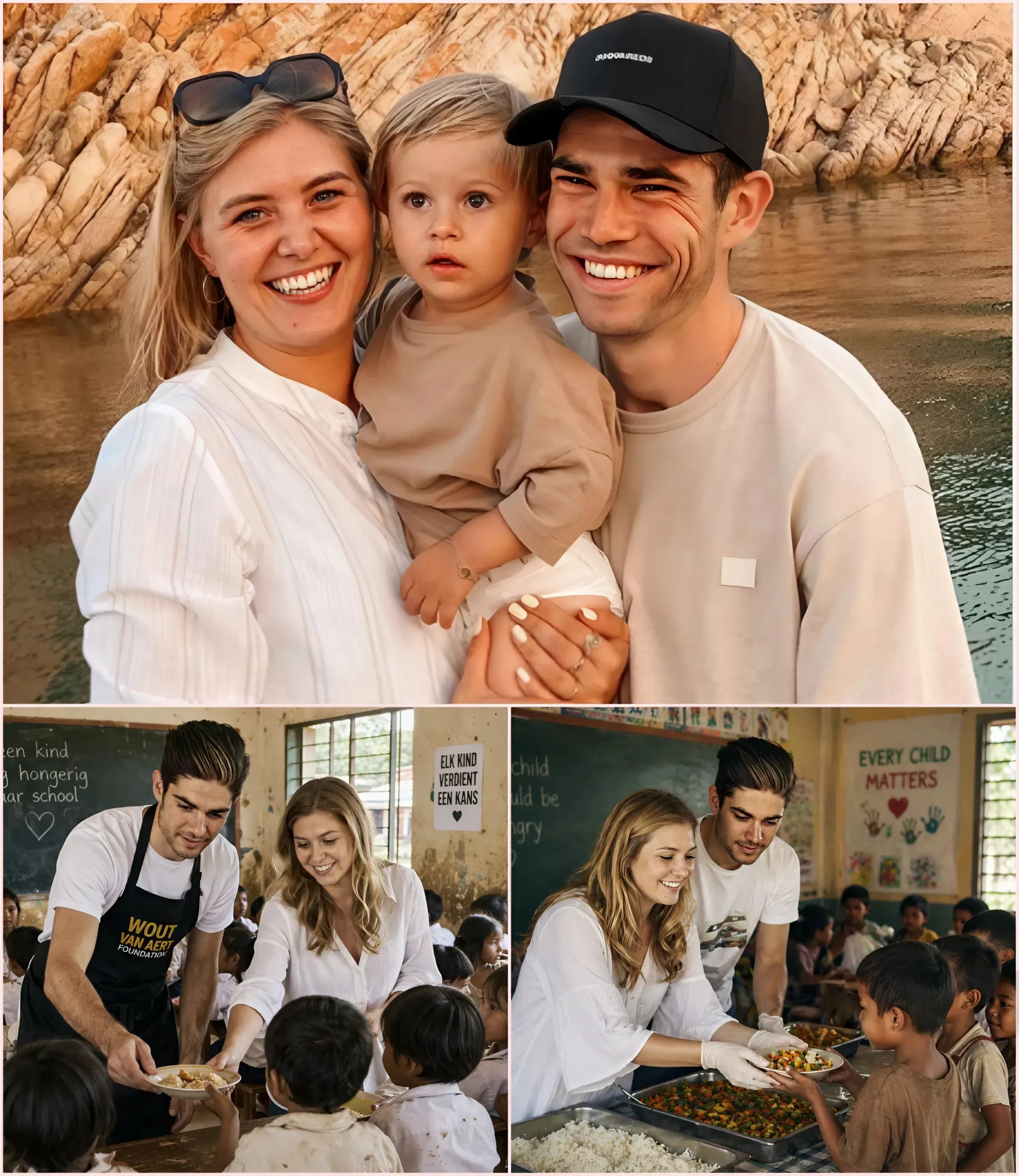 Cover Image for 🔥 DE STILLE MEESTER: Wout van Aert en zijn vrouw hebben het begrip ‘kampioen’ een nieuwe betekenis gegeven door 347.000 dollar aan schoollunchschuld kwijt te schelden voor 103 scholen. Maar de echte schok is het persoonlijke berichtje dat op het bonnetje van 0 dollar van elke leerling staat