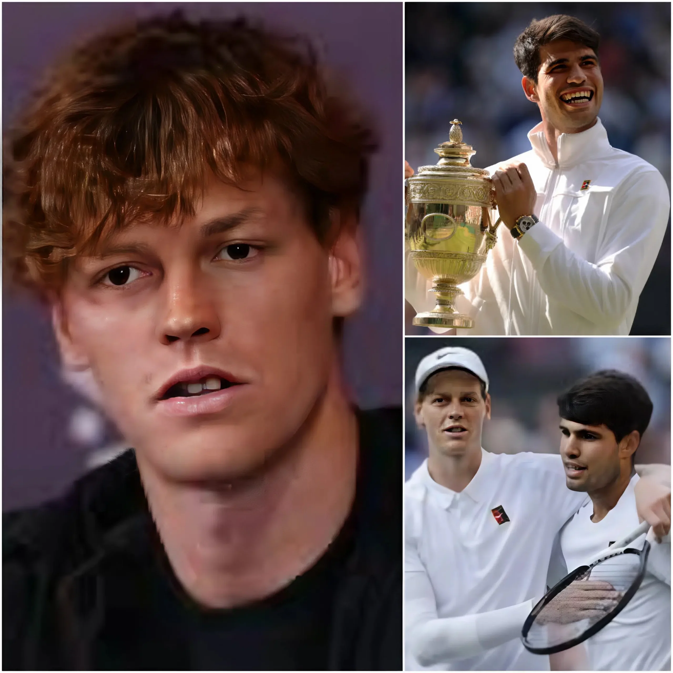 Cover Image for 💔😢 IMPACTO EN EL TENIS MUNDIAL: Jannik Sinner rompe el silencio y admite entre lágrimas que extraña a su rival favorito Carlos Alcaraz tras su baja por lesión en la muñeca — “sin él, el tenis no se siente igual”, declara el campeón, mientras Alcaraz responde con 17 palabras profundamente emotivas que han dejado a los fans completamente conmovidos y al mundo del deporte en shock 💥