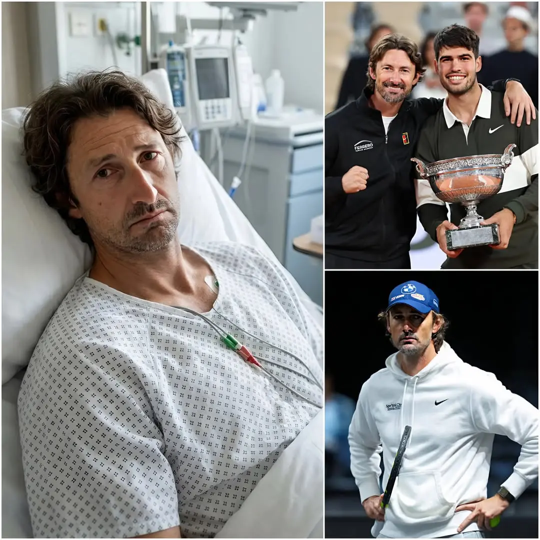 Cover Image for 🚨MALAS NOTICIAS: “Mi salud está empeorando…” Tras varios días hospitalizado, el exentrenador de Carlos Alcaraz, Juan Carlos Ferrero, anunció inesperadamente en rueda de prensa la triste noticia de su estado de salud, y minutos después hizo una declaración que dejó atónitos a todos los presentes… El mundo del tenis entero quedó conmocionado durante apenas 15 minutos.