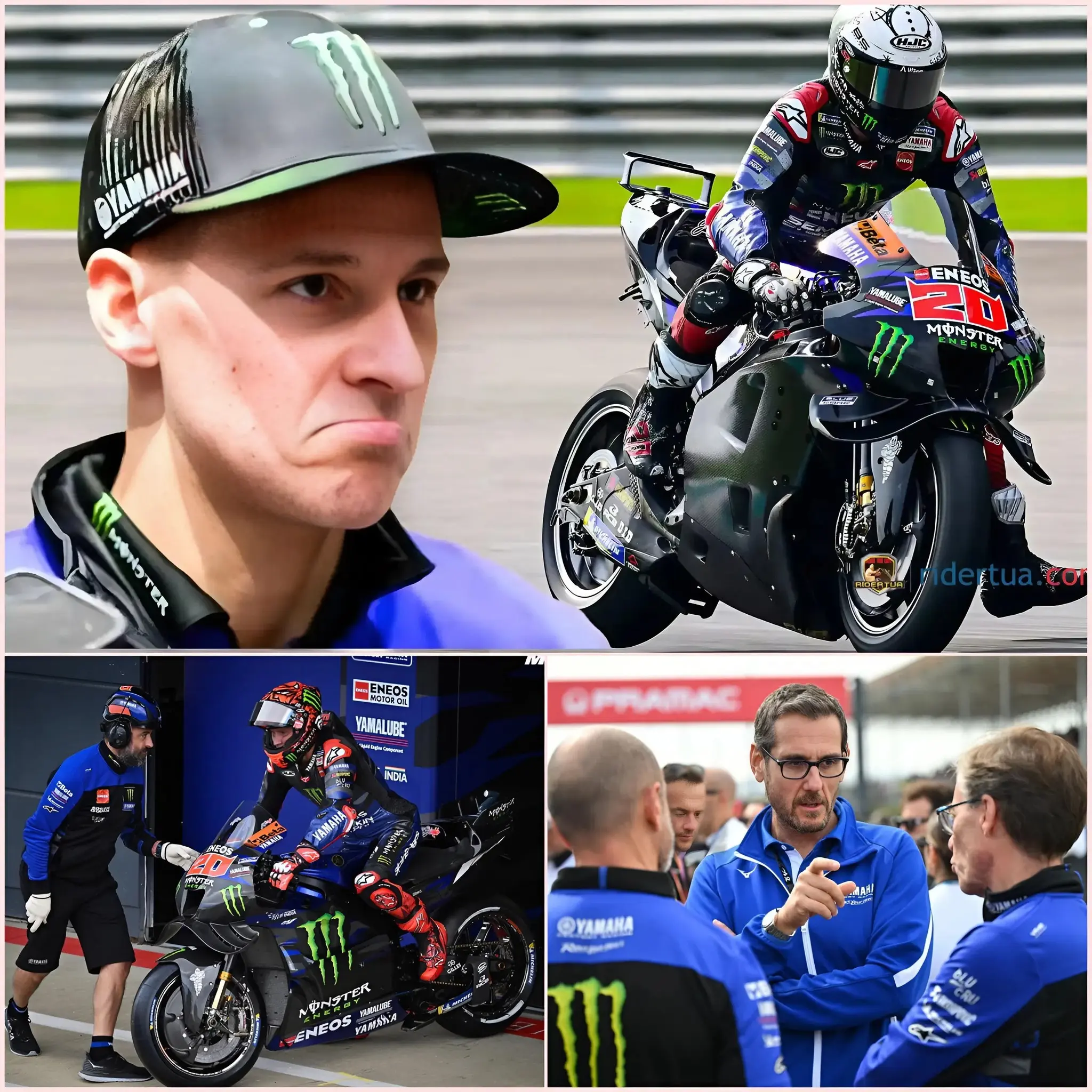 Cover Image for 🚨Le conflit entre Quartararo et Yamaha atteint un niveau de tension sans précédent. Le pilote français a révélé de manière inattendue avoir été « évincé » par Yamaha lors du développement du nouveau moteur – une accusation qui a semé la panique au sein de l’équipe.