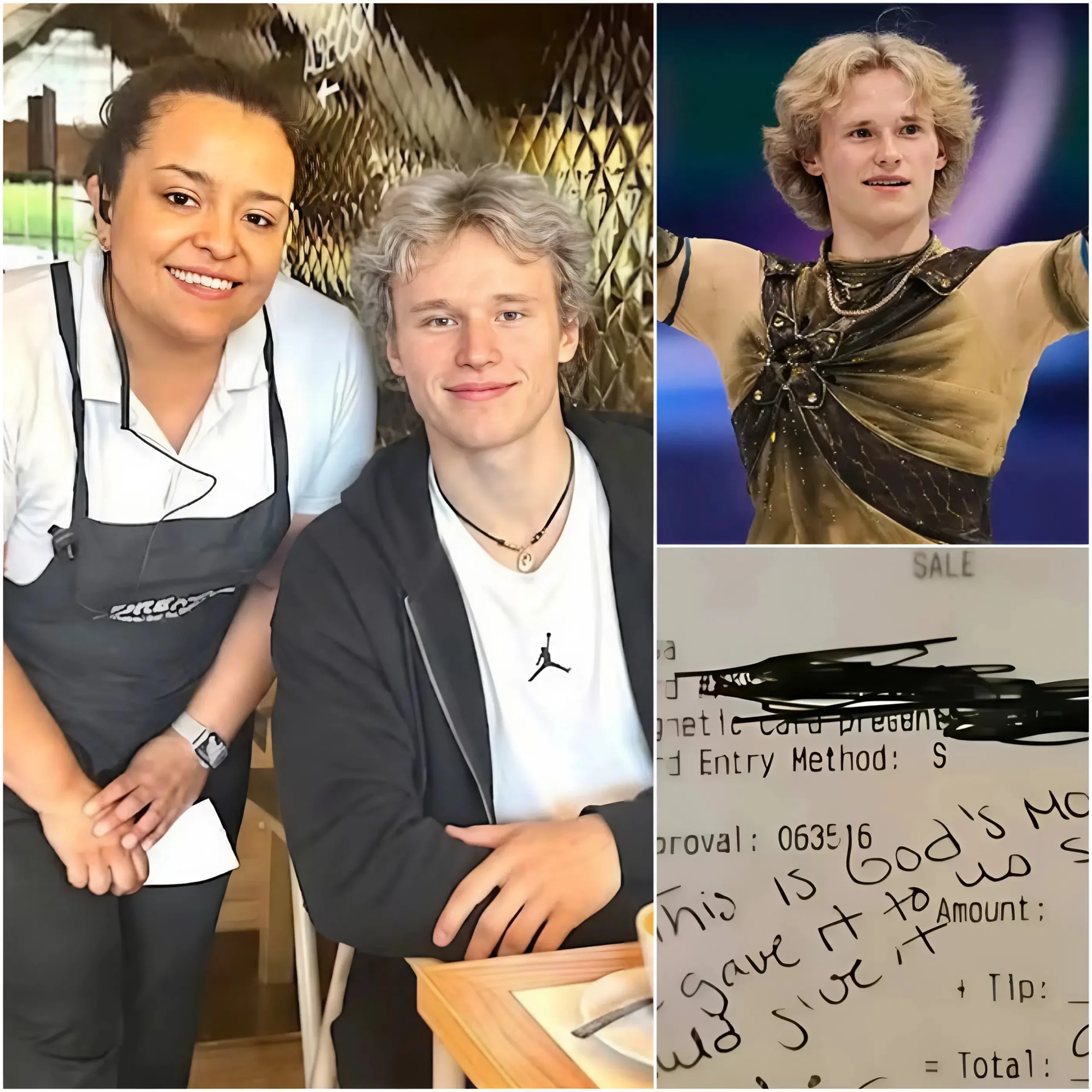 Cover Image for 🚨 Sarah, 18, unknowingly serves champion skater Ilia Malinin—his unexpected act of kindness changes her life forever