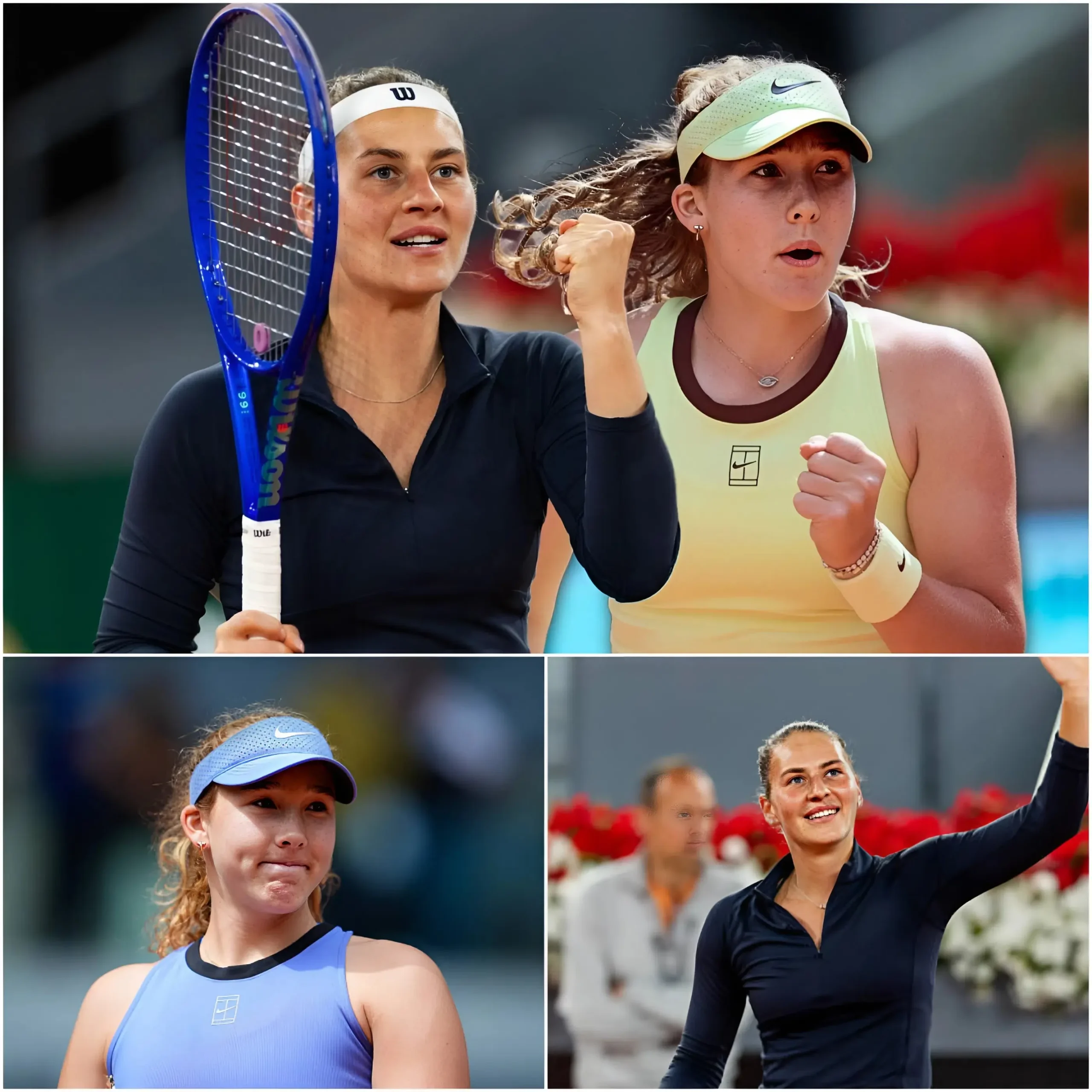 Cover Image for 🔥 “Si hoy somos rivales… fuera de la cancha, seguimos siendo amigas” – Estas palabras sorprendieron a todo Madrid antes de la final. Nadie esperaba que, justo antes de la partida más importante de sus carreras, dos jóvenes como Mirra Andreeva y Marta Kostyuk crearan un momento tan impactante que trascendiera más allá del tenis.