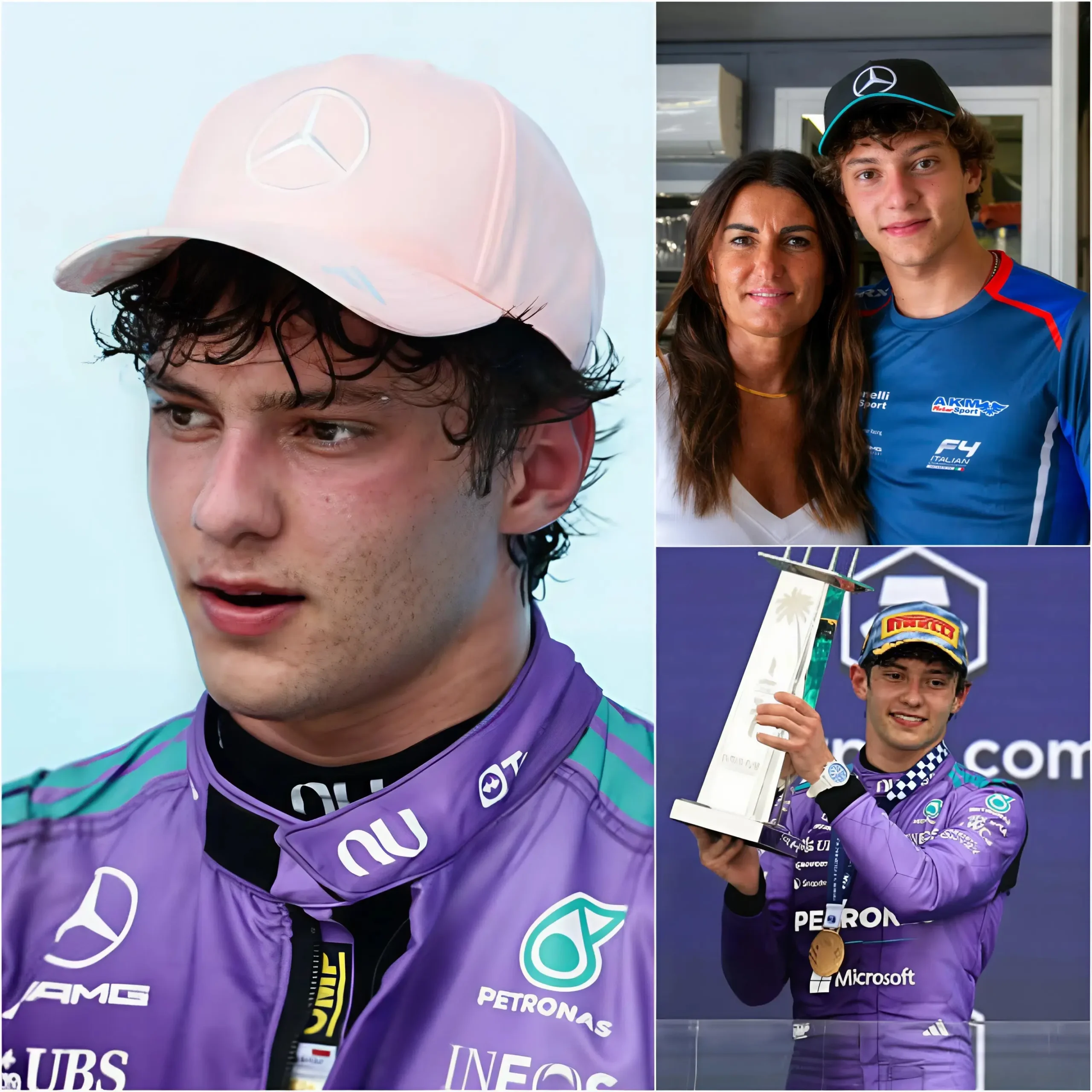 Cover Image for 💔 “MAMMA, CE L’HO FATTA!” Ieri sera non è stata solo una vittoria; è stato un momento in cui una giovane stella come Andrea Kimi Antonelli si è mostrato non come un pilota, ma semplicemente come un figlio devoto alla sua famiglia.