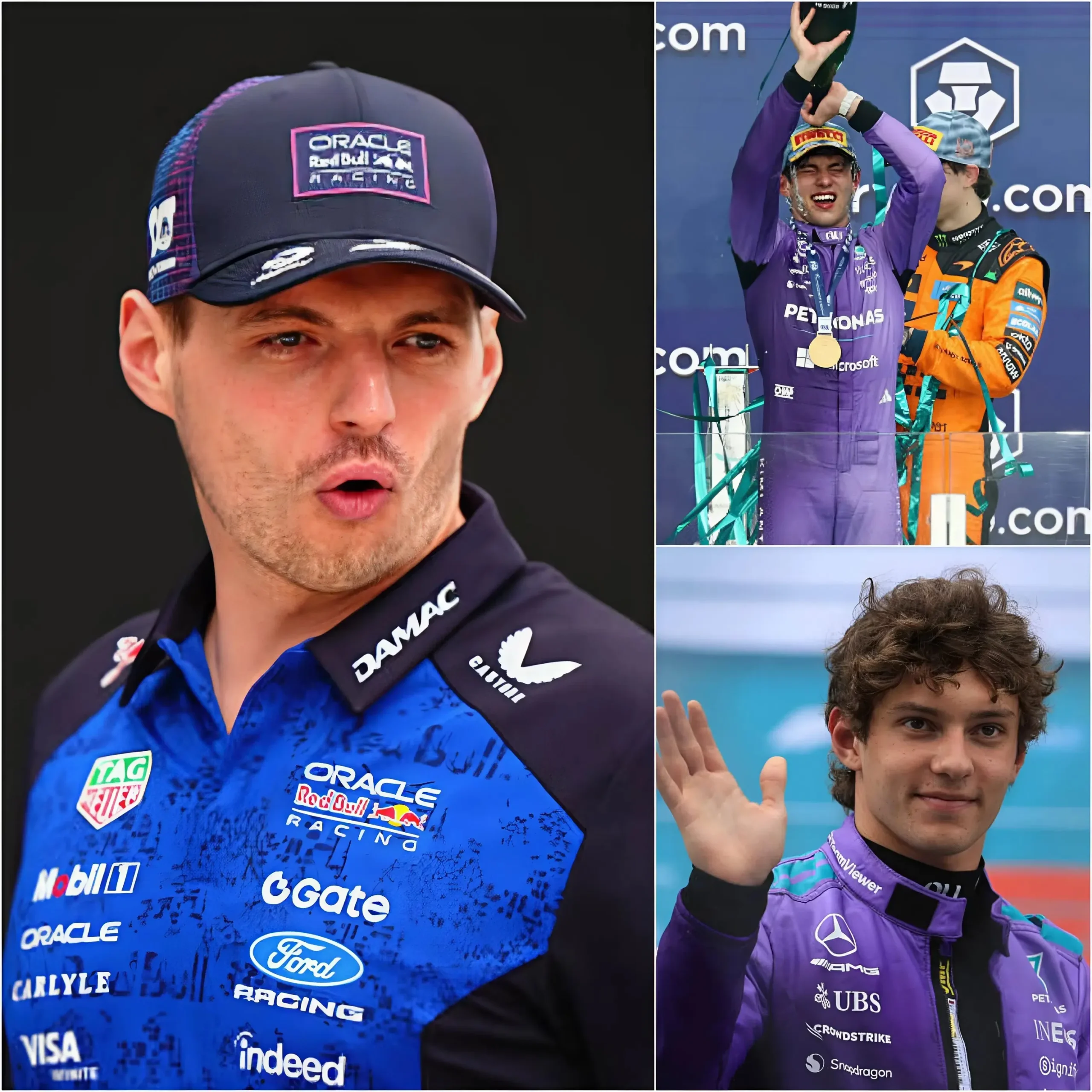 Cover Image for 🚨“FULL OF FAKENESS – SHAMEFUL, NOTHING TO BE PROUD OF!” Max Verstappen shocked NASCAR when he publicly mocked kimi Antonelli GP Miami victory, calling it “an undeserved win.” But just minutes later, Antonelli cool response silenced the entire arena—and the seven words he uttered immediately afterward are causing a social media frenzy…👇
