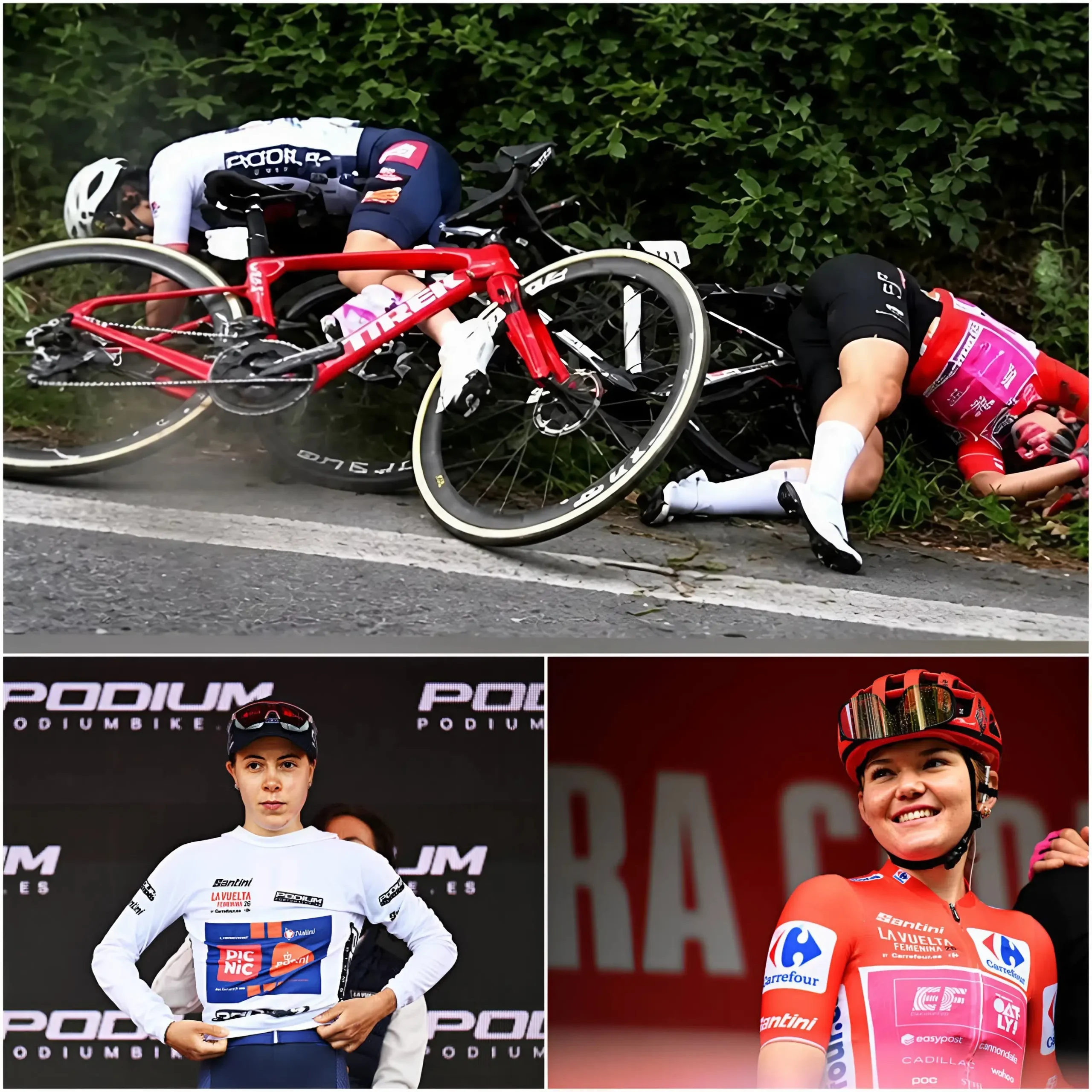 Cover Image for 🔴 Incidente alla Vuelta Femenina: caduta di Noemi Ruegg e ritiro dopo collisione in squadra