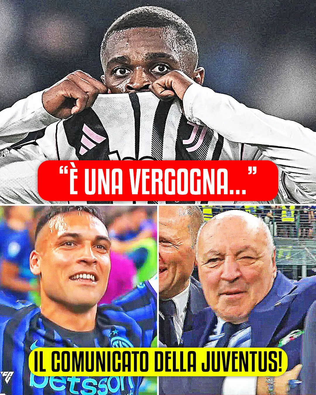 Cover Image for La Juventus ha rilasciato una dichiarazione UFFICIALE dopo lo scudetto dell’Inter… non è piaciuta affatto a tutti. 🏟️🤐 I tifosi non l’hanno presa bene e hanno reagito subito: “È una vergogna!” 🤬💢