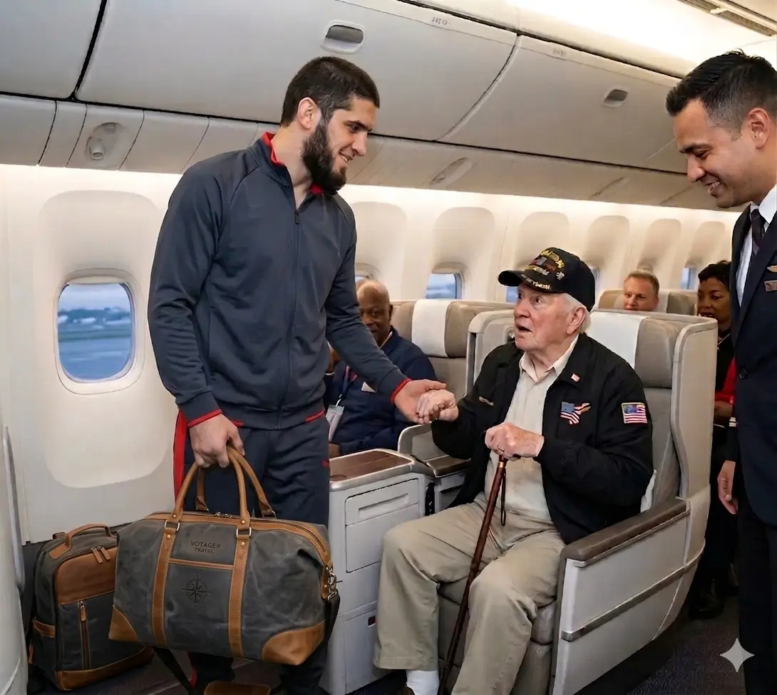 Cover Image for 💖GOOD NEWS: The sports world is buzzing after UFC lightweight champion Islam Makhachev surprised passengers on a commercial flight with an incredibly kind gesture.