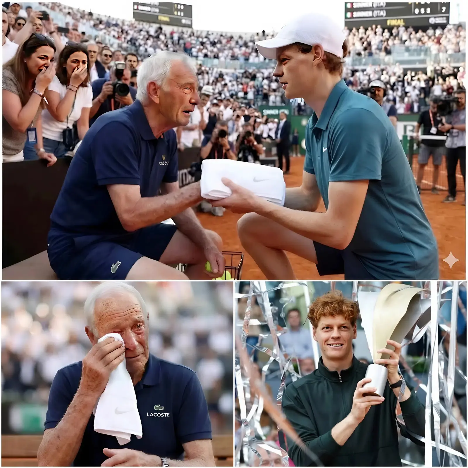 Cover Image for 🚨 MOMENTO QUE DESTROZÓ AL MUNDO DEL TENIS: Jannik Sinner se arrodilla ante un recogepelotas de edad avanzada — ¡la impactante escena que hizo llorar a millones de aficionados!