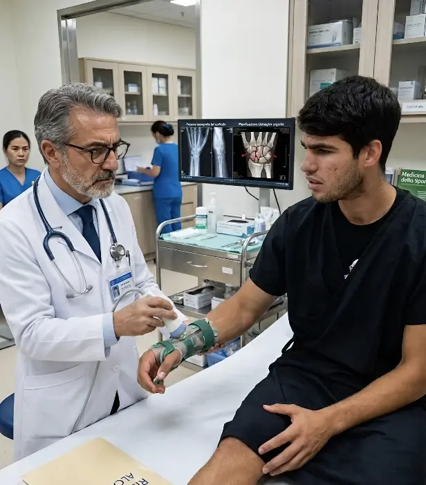 Cover Image for 🚨 Carlos Alcaraz has spoken out, confirming that a persistent wrist injury has forced him to withdraw from Roland Garros and also cancel his participation in the Rome Masters.