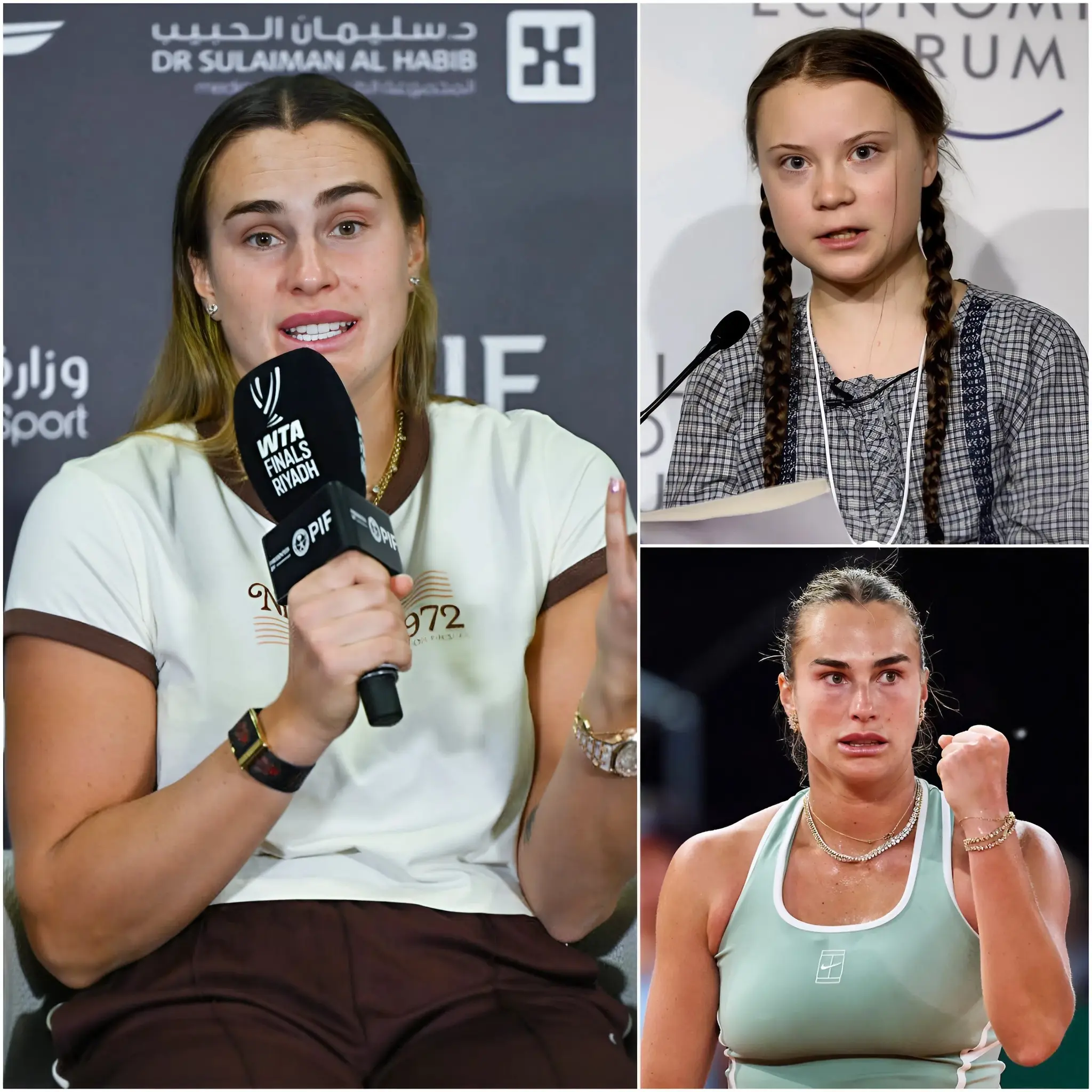 Cover Image for 🔴💥 Greta Thunberg critica duramente a Aryna Sabalenka tras su derrota en Madrid Open, pero la tenista responde con calma y deja al público en silencio.