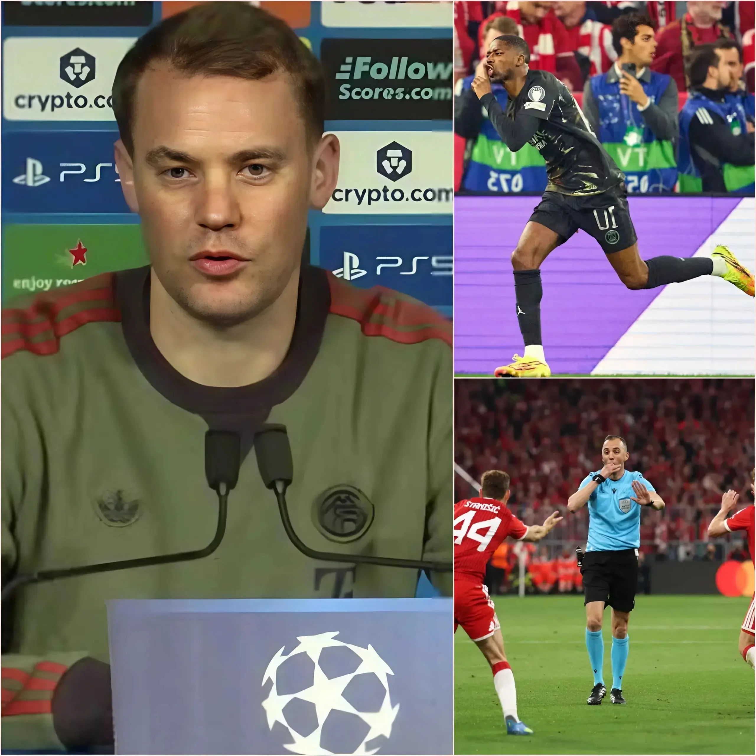 Cover Image for 🚨 « ON NOUS A VOLÉ LA VICTOIRE ! » — Le capitaine du Bayern Munich, Manuel Neuer, a explosé de colère après la demi-finale contre le Paris Saint-Germain, accusant publiquement l’arbitre João Pinheiro d’avoir favorisé de manière flagrante le club français. 😱