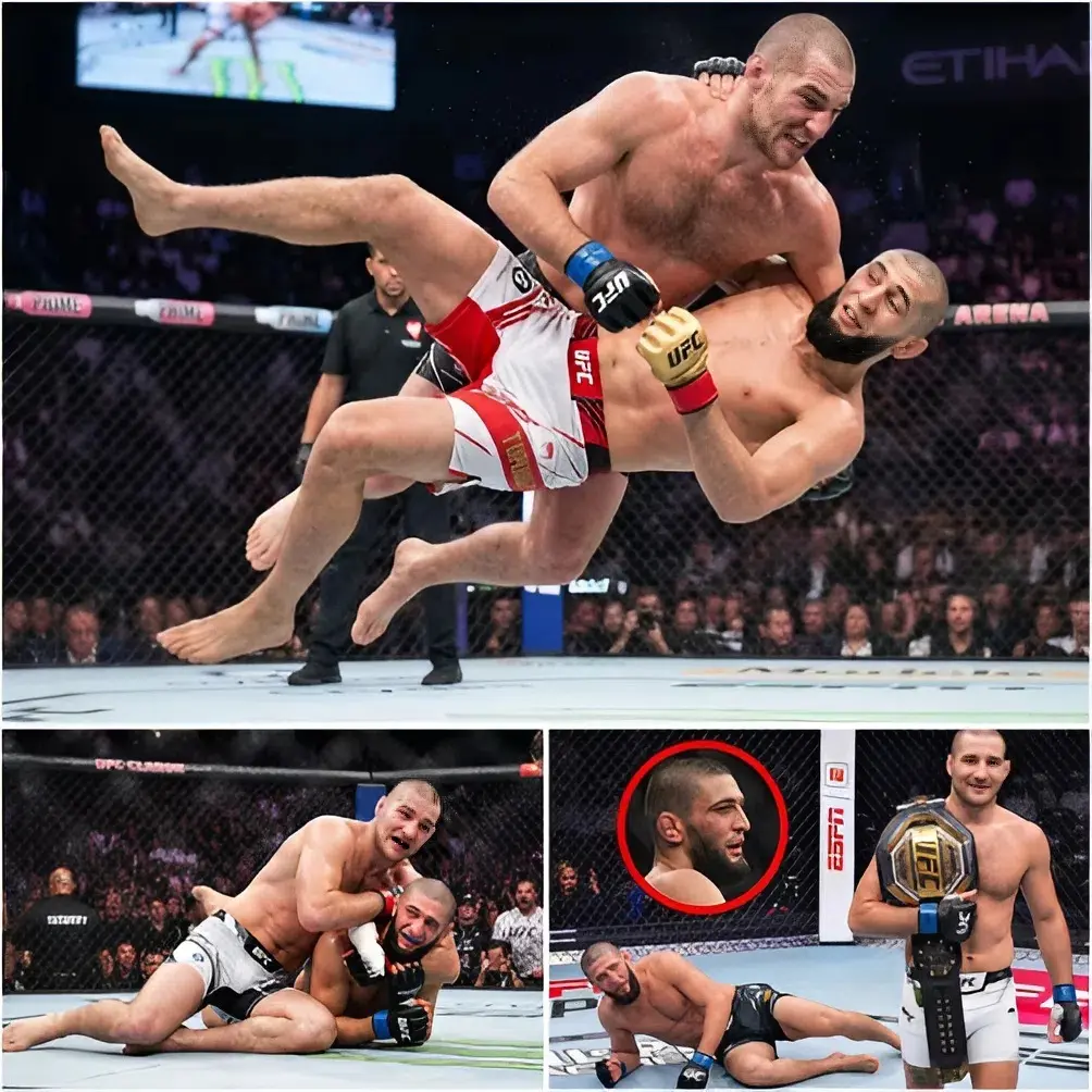 Cover Image for 🚨“¡El sueño americano se ha hecho añicos!…” — ¡Khamzat Chimaev le propina una lección brutal a Sean Strickland con un KO en 5 minutos! 👇