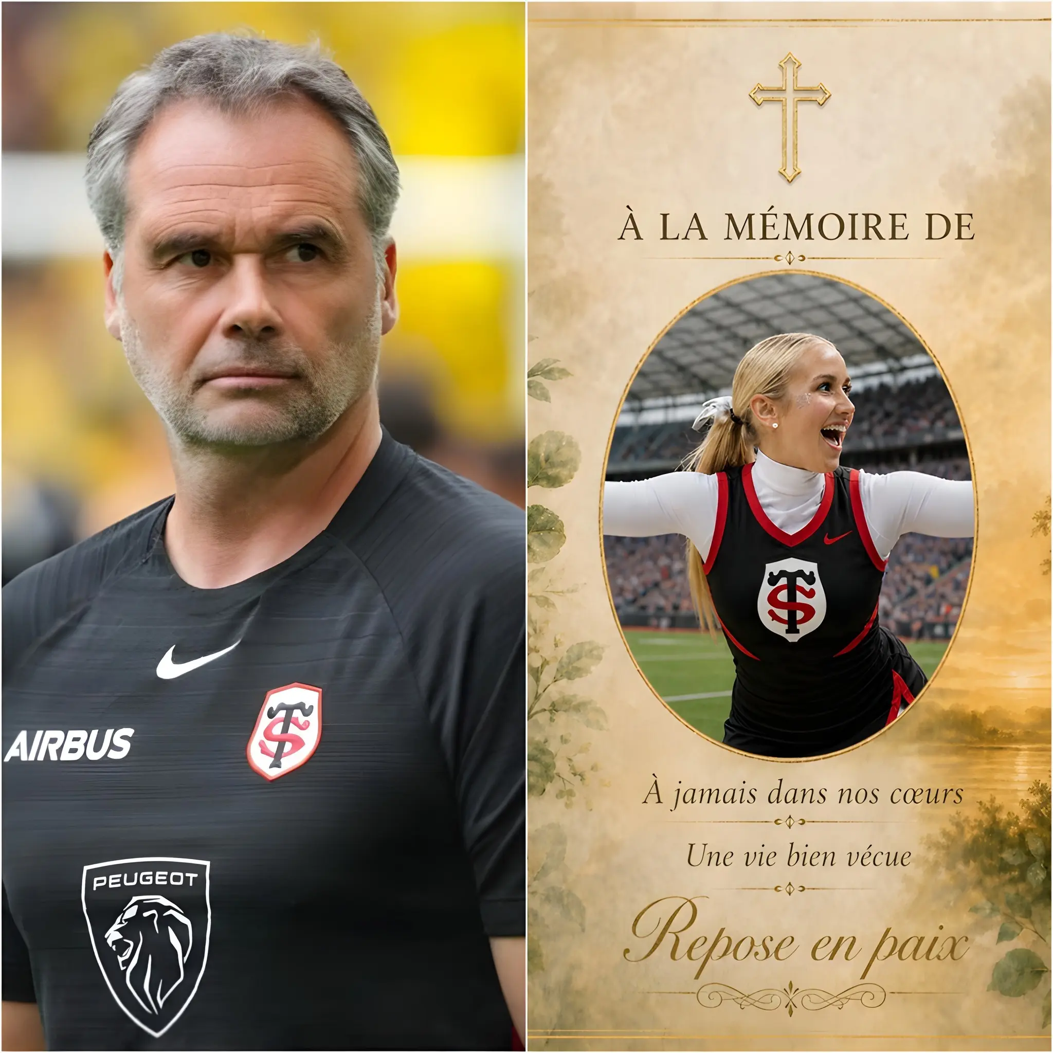 Cover Image for PERTE DÉCOUPANTE : L’entraîneur principal a adressé ses plus sincères condoléances à une pom-pom girl de longue date du Stade Toulousain qui a servi les supporters pendant de nombreuses années, décédée à l’âge de 27 ans suite à un conflit familial déchirant