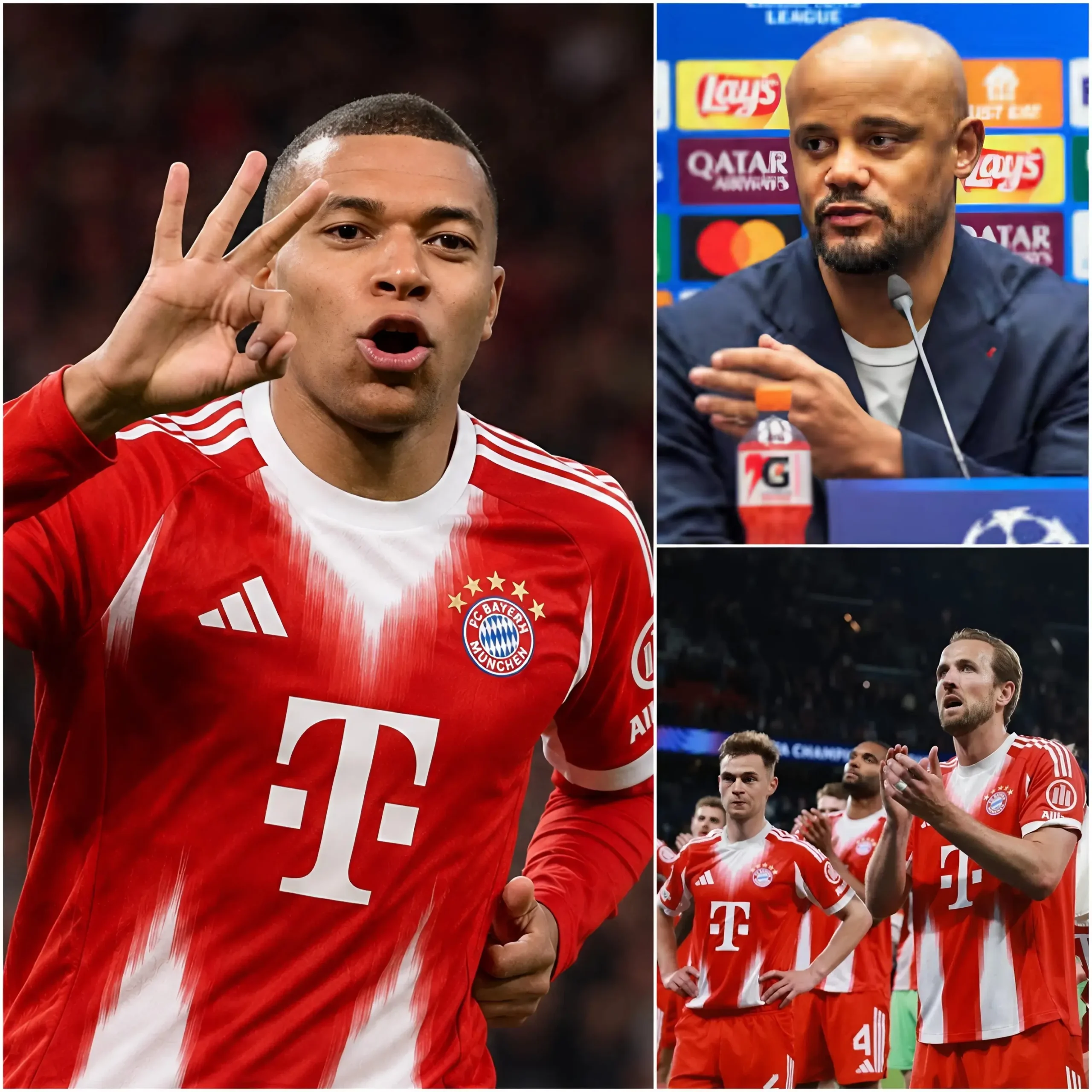 Cover Image for 🔥 „Ich erkenne nur sein Talent…“ – Trainer Vincent Kompany sorgte Berichten zufolge für Aufsehen unter den Fans des FC Bayern München, als er öffentlich die Verpflichtung von Kylian Mbappé ins Gespräch brachte, obwohl dessen Zukunft bei Real Madrid ungewiss ist.