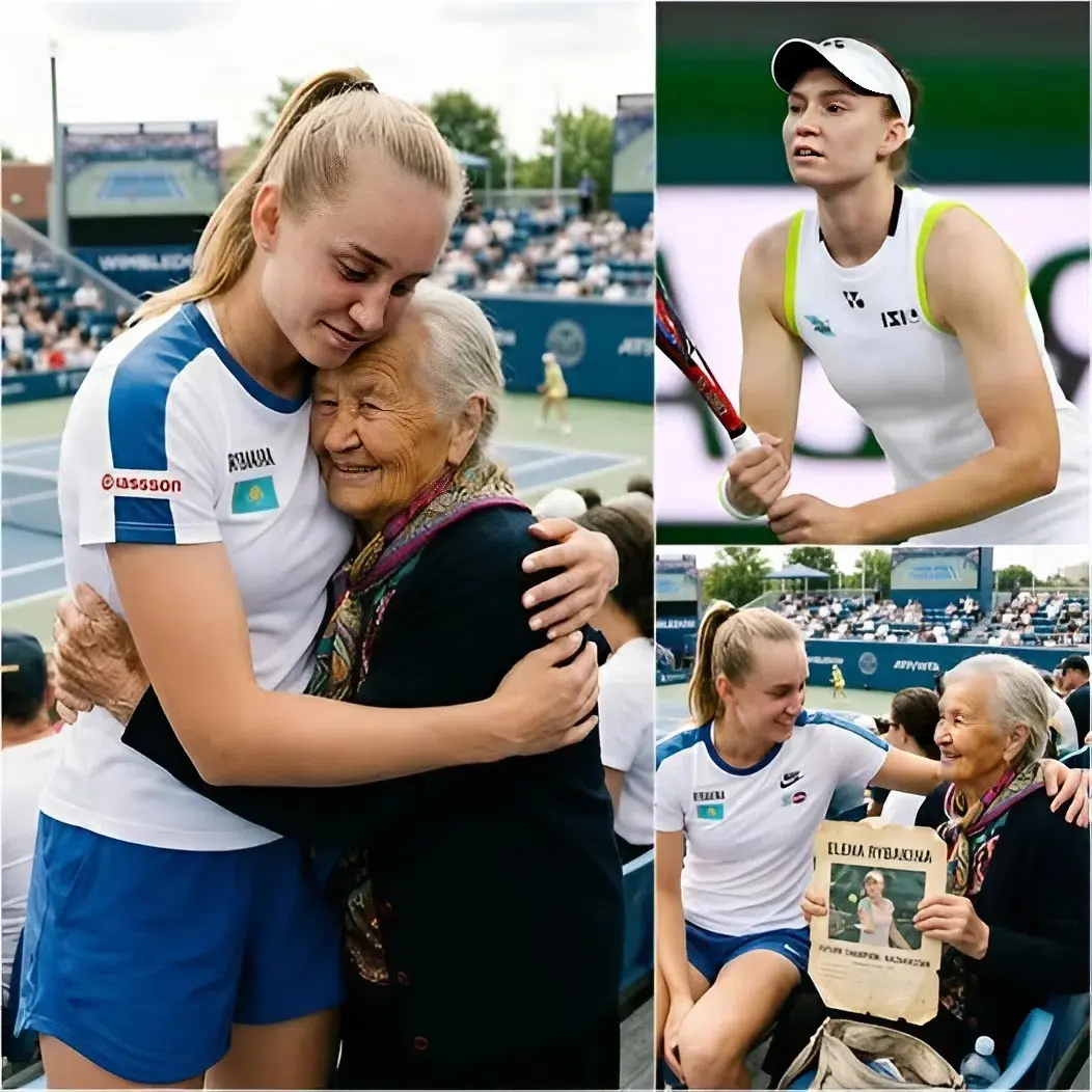 Cover Image for 💔🎾 HEARTWARMING: “No matter how much you change, I will always be here for you.” An image of an elderly woman, a fan of Elena Rybakina for 10 years