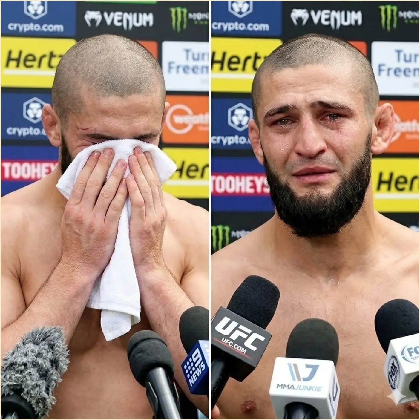 Cover Image for 30 MINUTES AGO in Newark, New Jersey, Khamzat Chimaev left the entire arena and fans deeply emotional, with many unable to hold back their tears as he revealed the reason why he will not be able to participate in UFC 328.