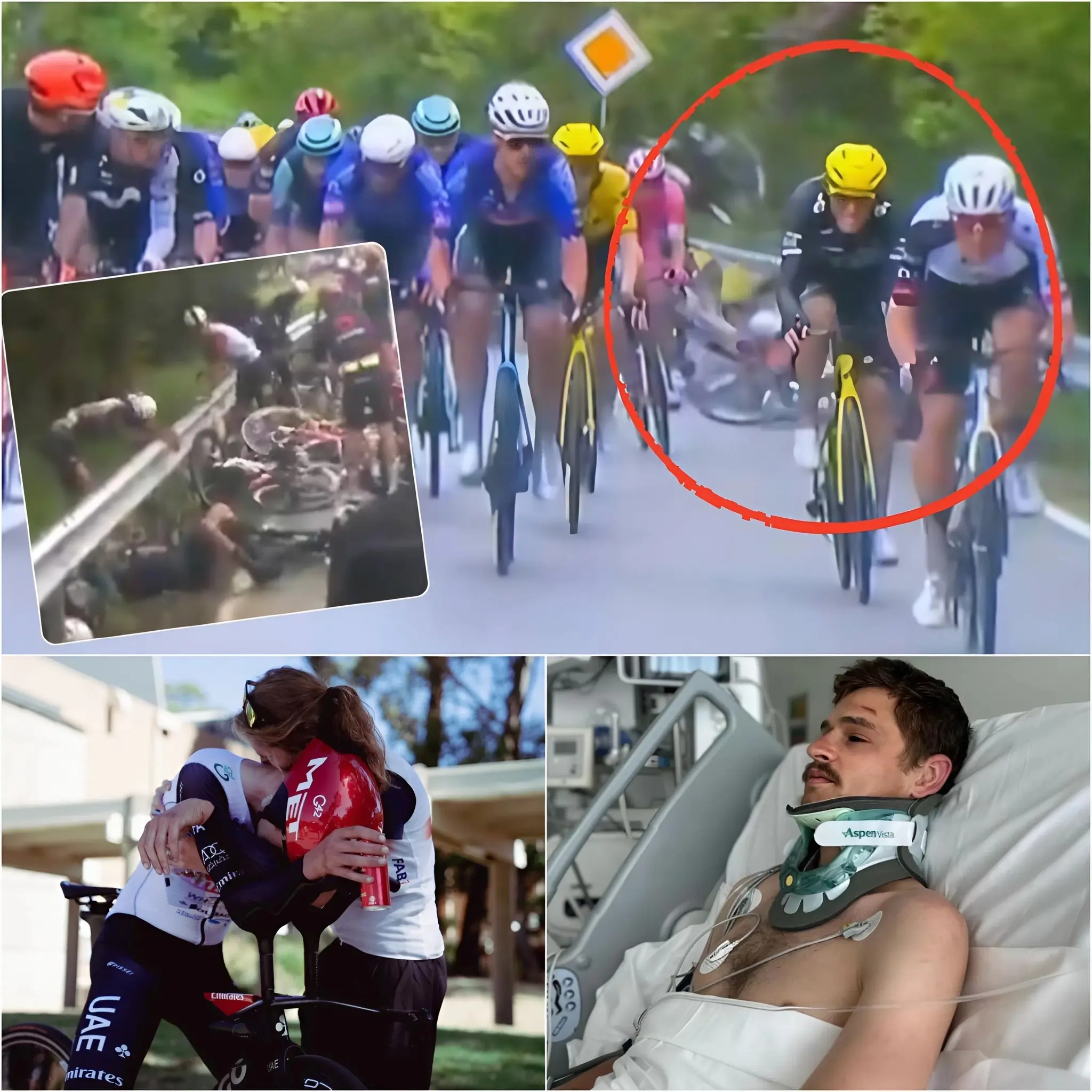 Cover Image for 🚴 NOUVELLE DÉCHIRANTE : Après une collision impliquant plusieurs véhicules à 22-23 km de la ligne d’arrivée, et plus de 24 heures passées à l’hôpital, Bre Vine, l’épouse du cycliste de 30 ans Jay Vine, a bouleversé les fans avec une annonce déchirante concernant l’état actuel de son mari…
