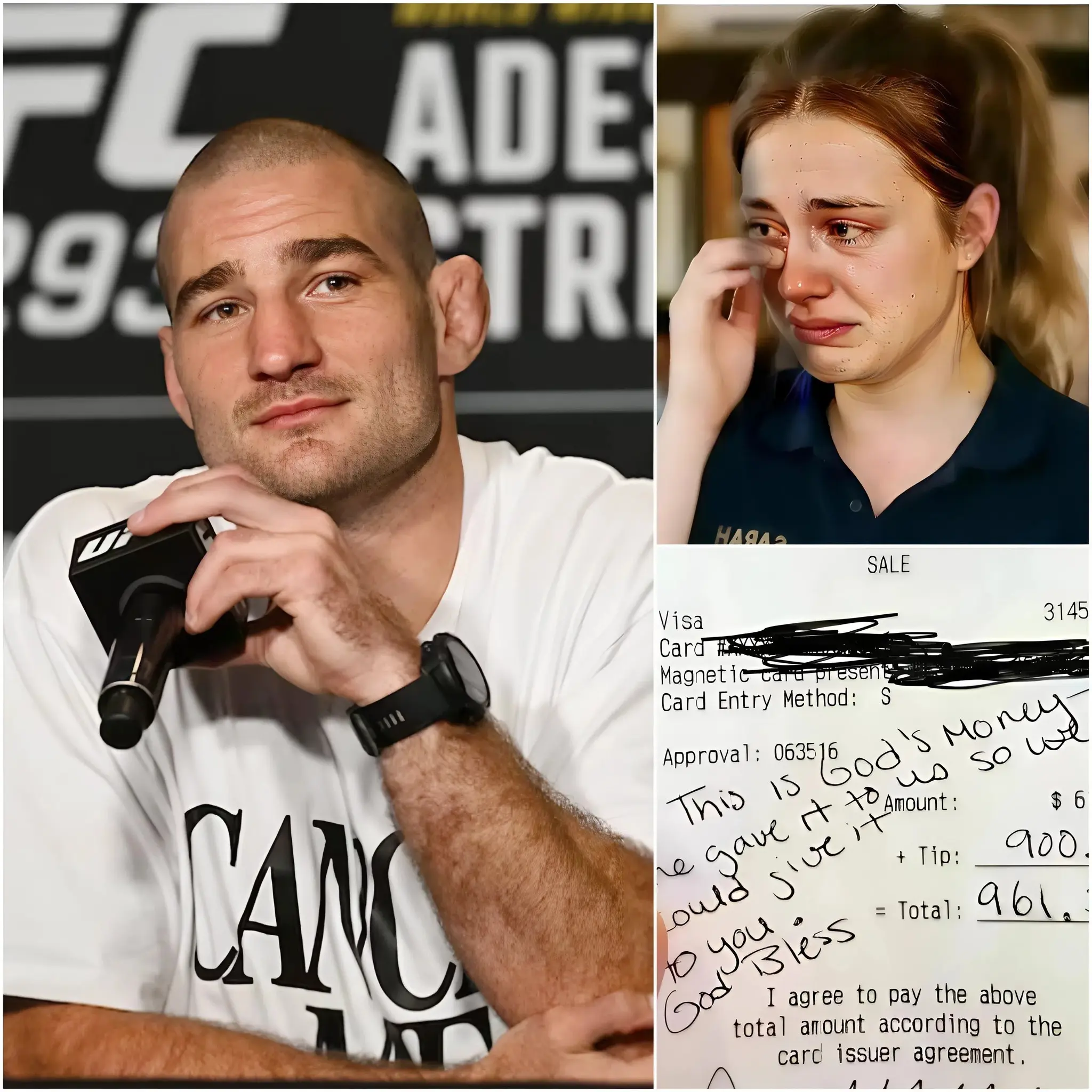 Cover Image for ❤️ SPECIAL MOMENT — Sera, a 22-year-old waitress, had no idea that the quiet customer she was serving was actually Sean Strickland, one of the most well-known fighters in the UFC.