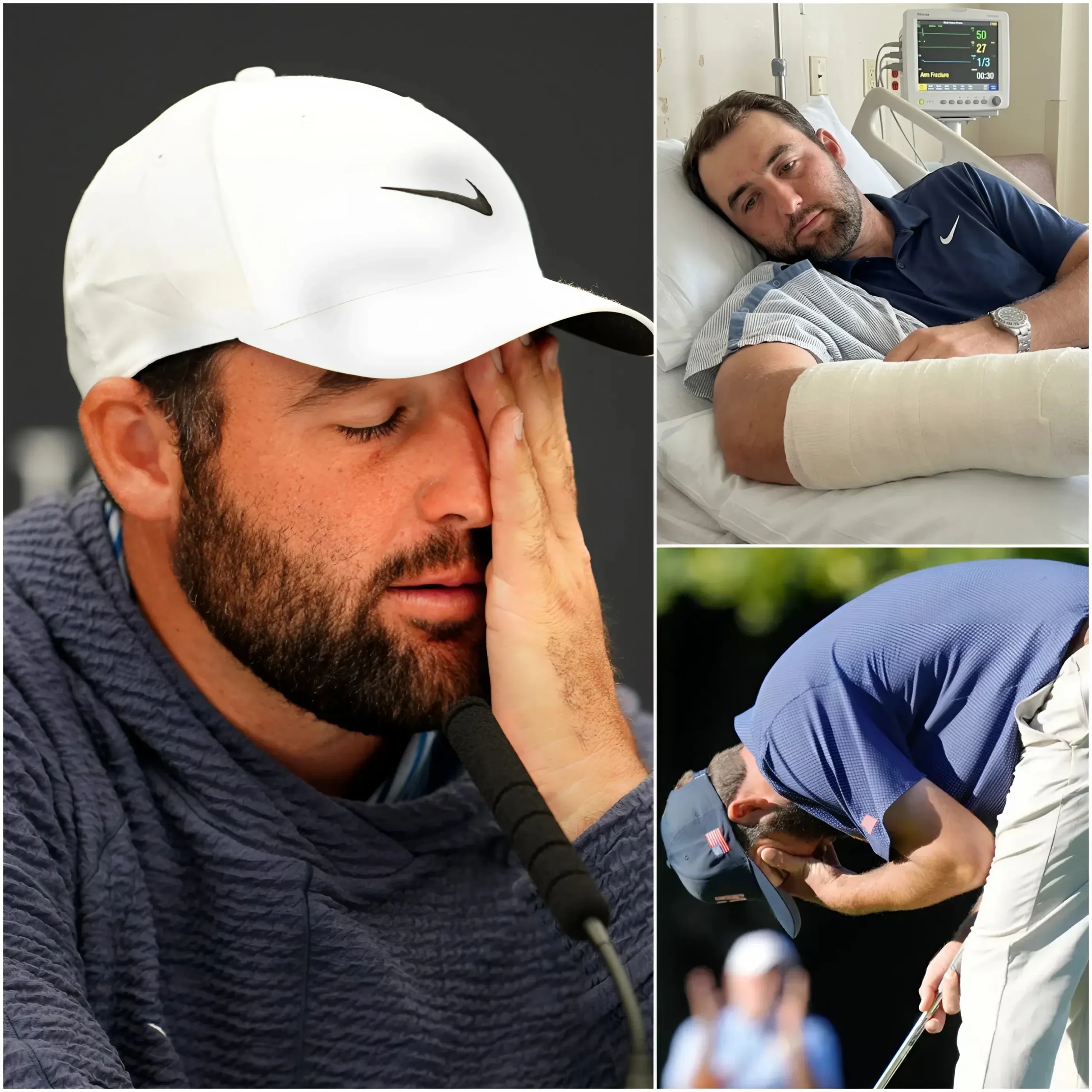 Cover Image for SHOCK AHEAD OF THE PGA CHAMPIONSHIP! Scottie Scheffler is reportedly suffering an injury during practice, causing extreme concern among golf fans worldwide 😰 The atmosphere within the world number one’s team is extremely tense, and many sources suggest his condition is more serious than initially thought…