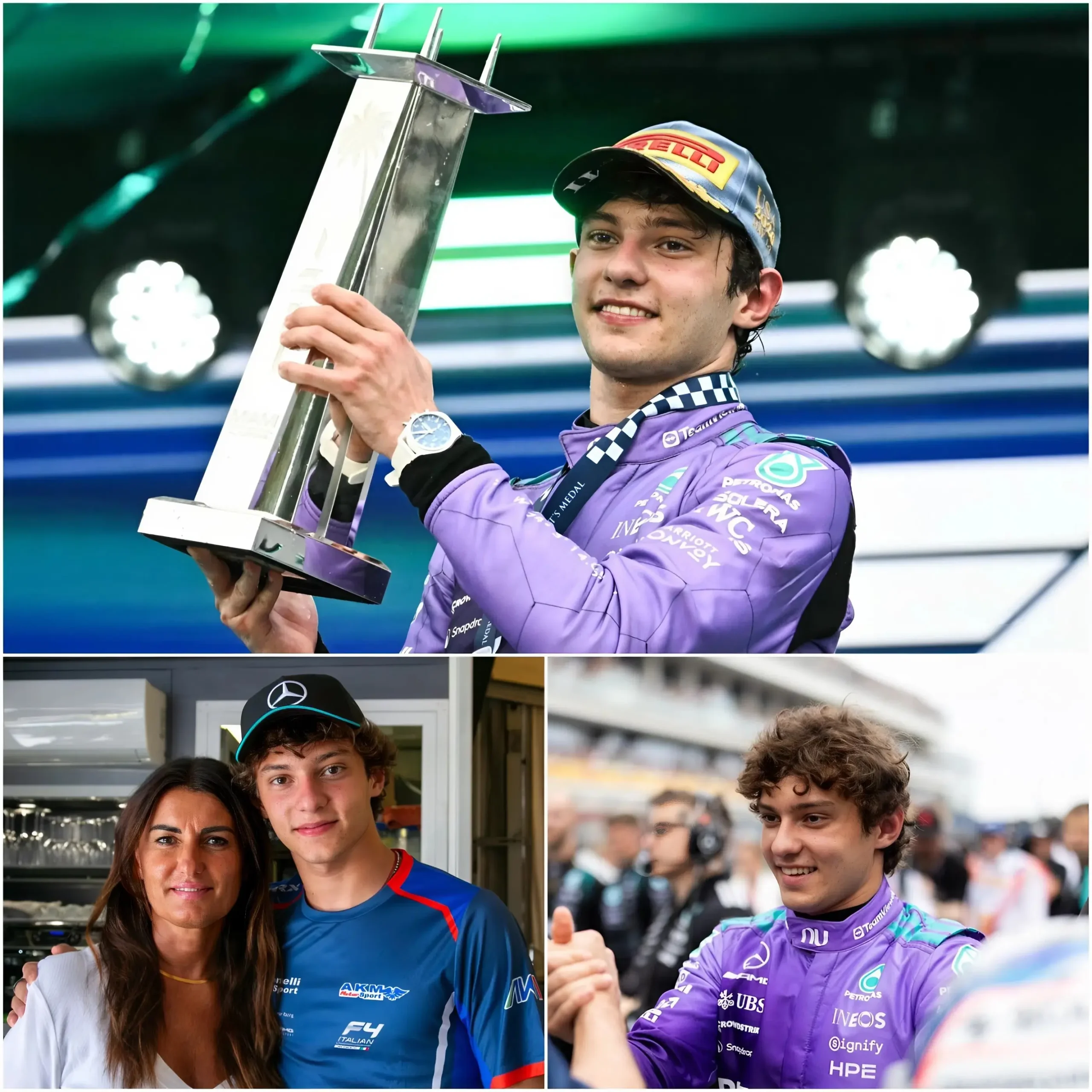 Cover Image for 💔 “MAMMA… CE L’HO FATTA DAVVERO.” — Il momento di Andrea Kimi Antonelli dopo la vittoria al Gran Premio di Miami sta commuovendo l’intera comunità della F1 😭